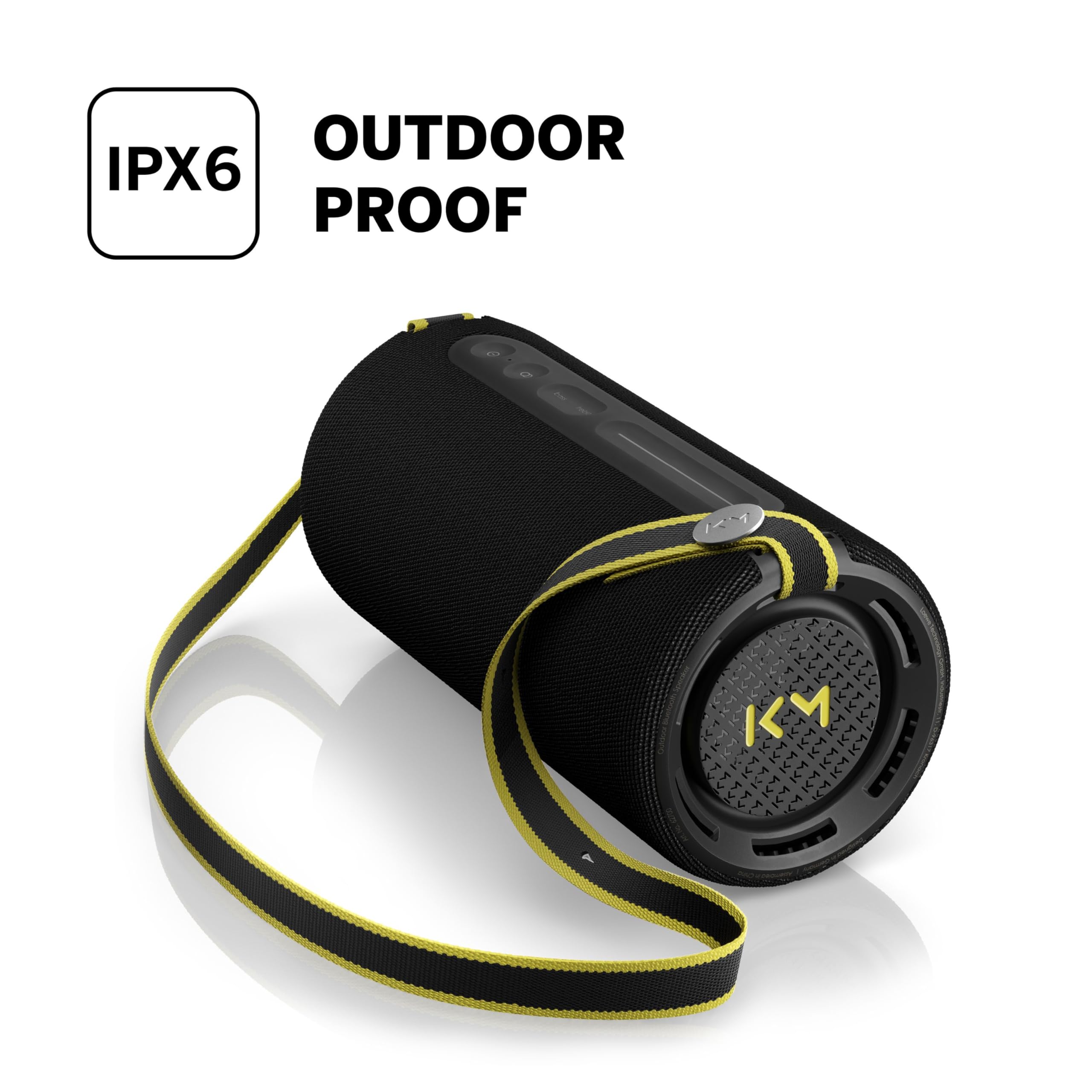 LOEWE We. Hear Pro Negro, Altavoz Bluetooth, colaboración con Kylian Mbappé, 100 W, Resistente al Agua IPX6, portátil, batería 24h, powerbank, 100W