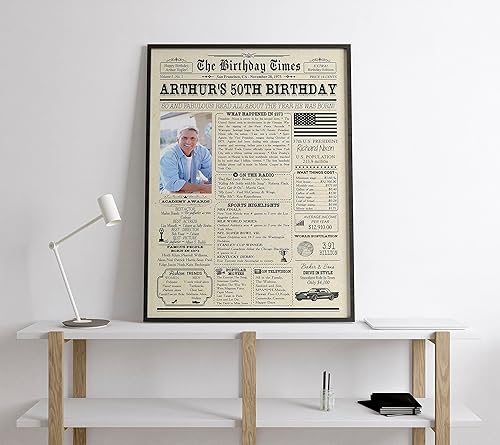 Miniatura 5 de Regalo de cumpleaños número 50 para él, ella, esposa, marido, hombres, mujeres, papá, mamá  Decoración de cumpleaños personalizada con estilo de