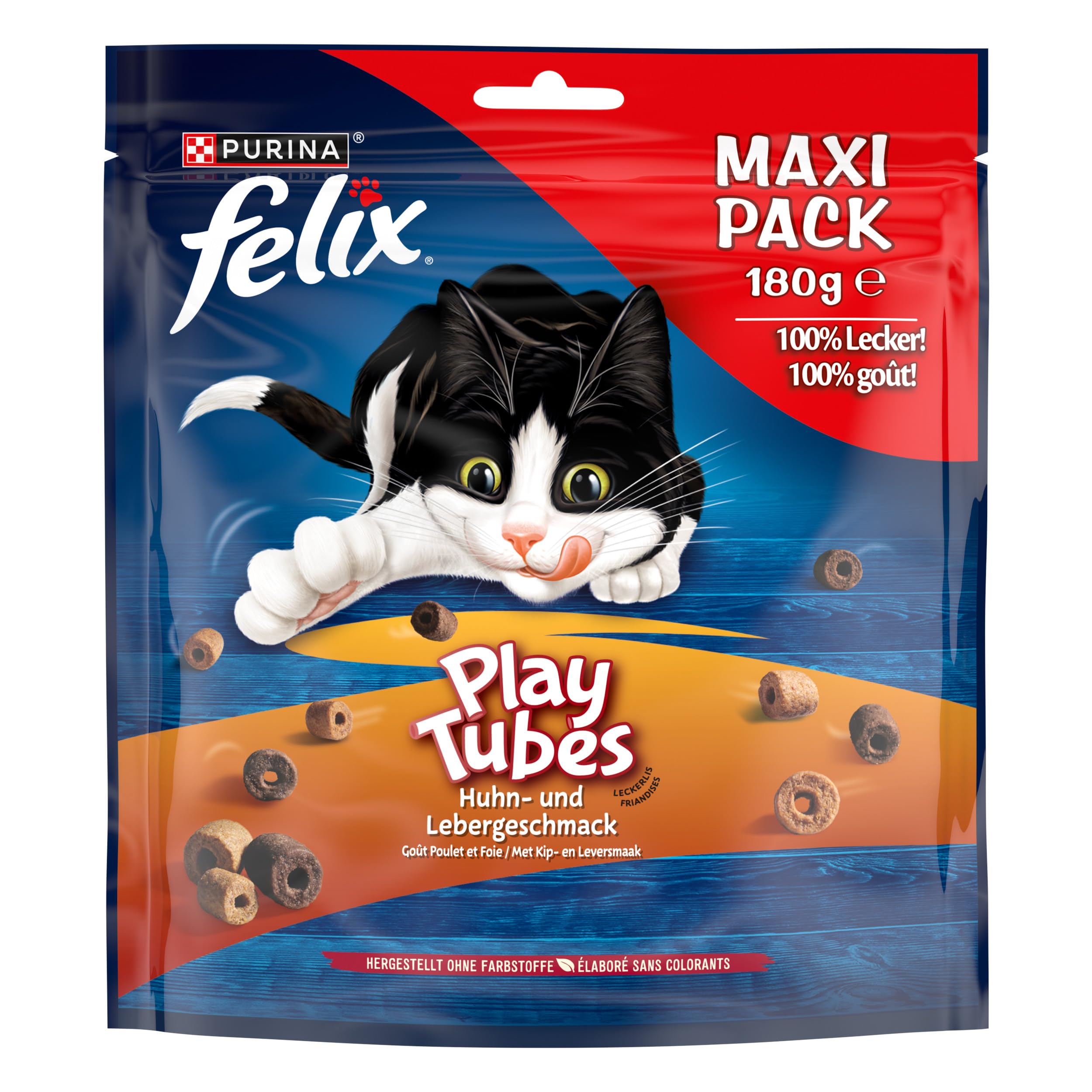 Felix Play Przekąska dla Kotów, Kurczak/Wątroba, 5 x 180 g