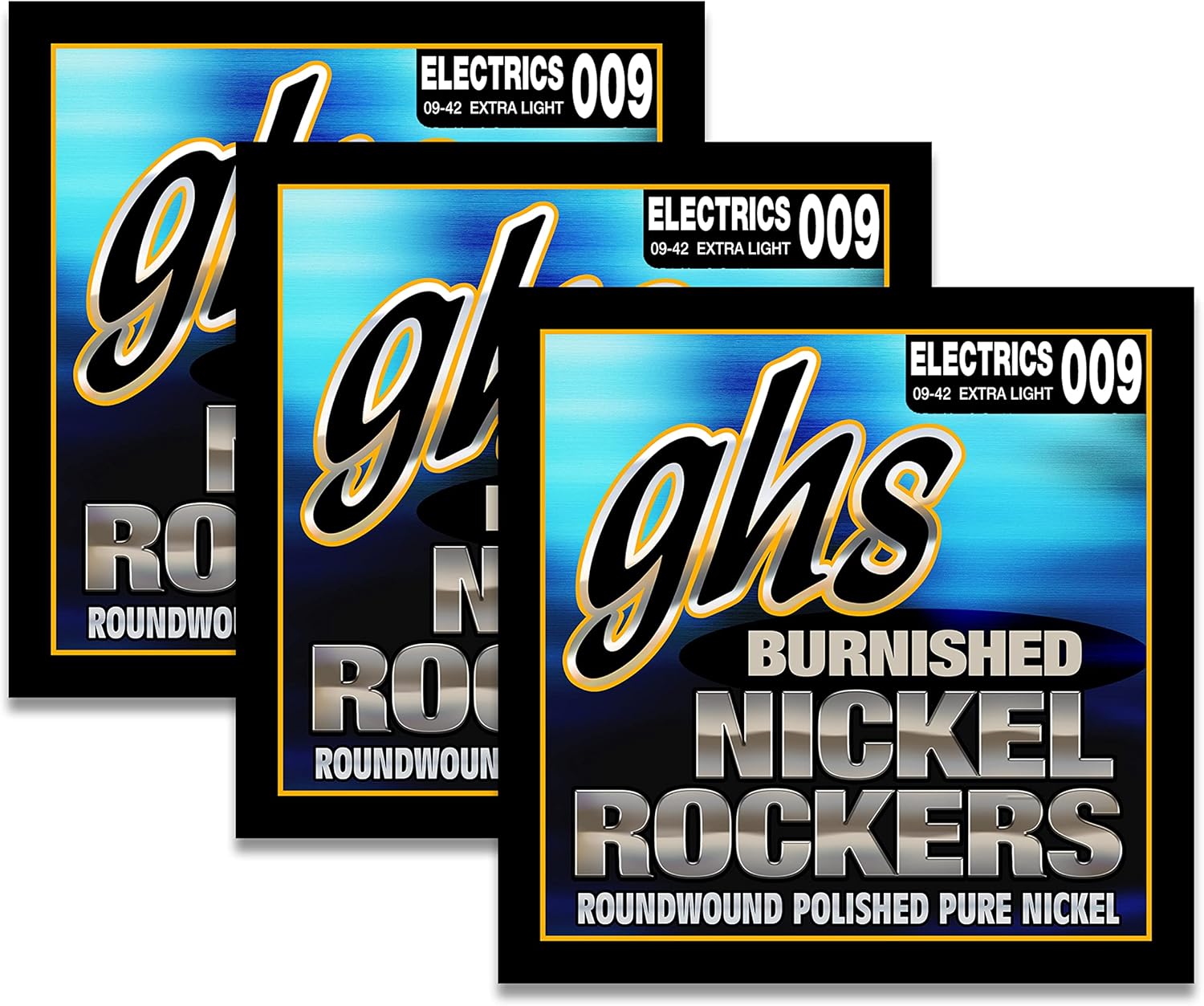 GHS Strings BNRXL (3 SETS) Burnished Nickel Rockers