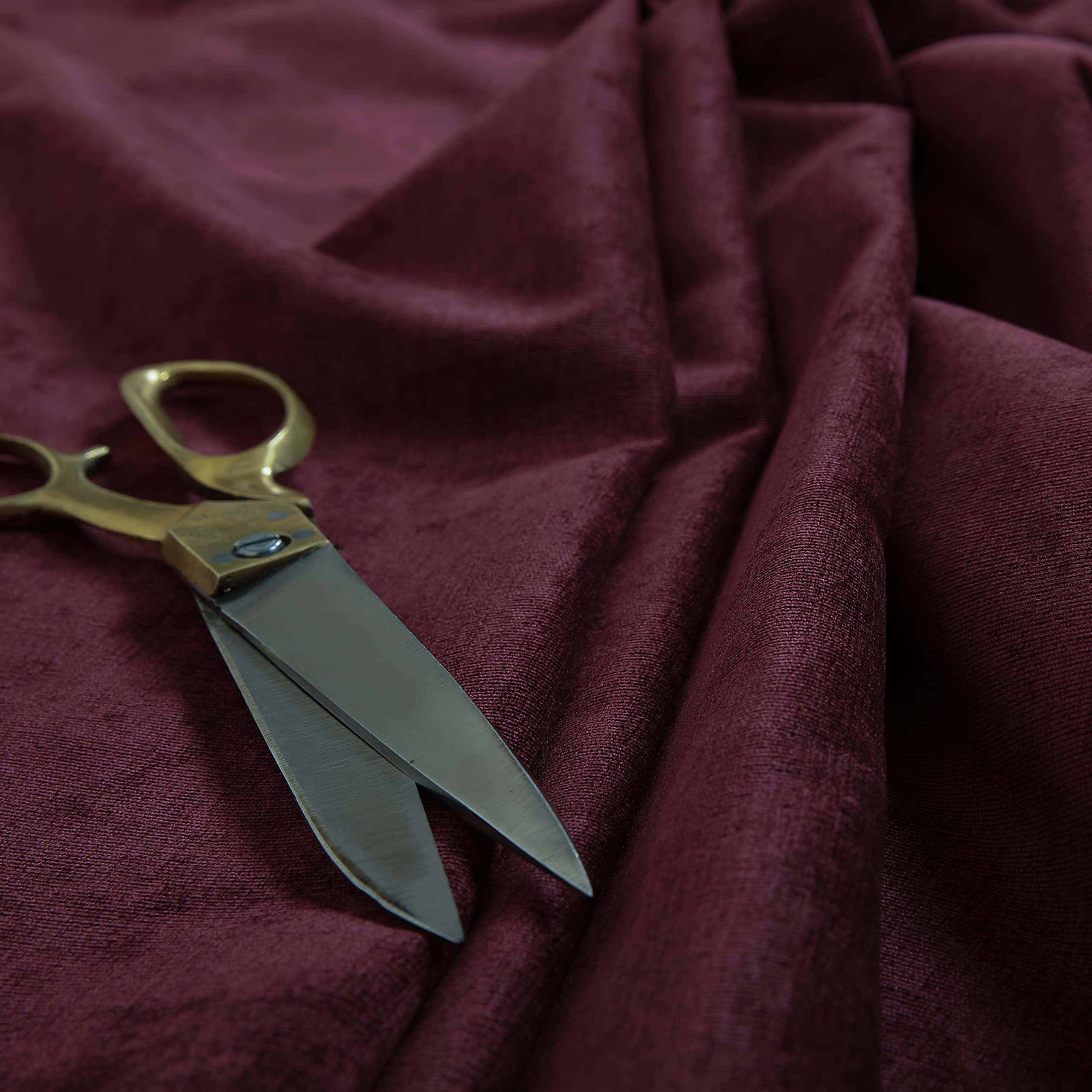 Redbrick Mill Fabrics Flame Retardant Elasticated Distressed Chenille Hard Wearing Upholstery Fabric by The Metre for Curtains and Cushions, Plum (Per Metre) โ image 1