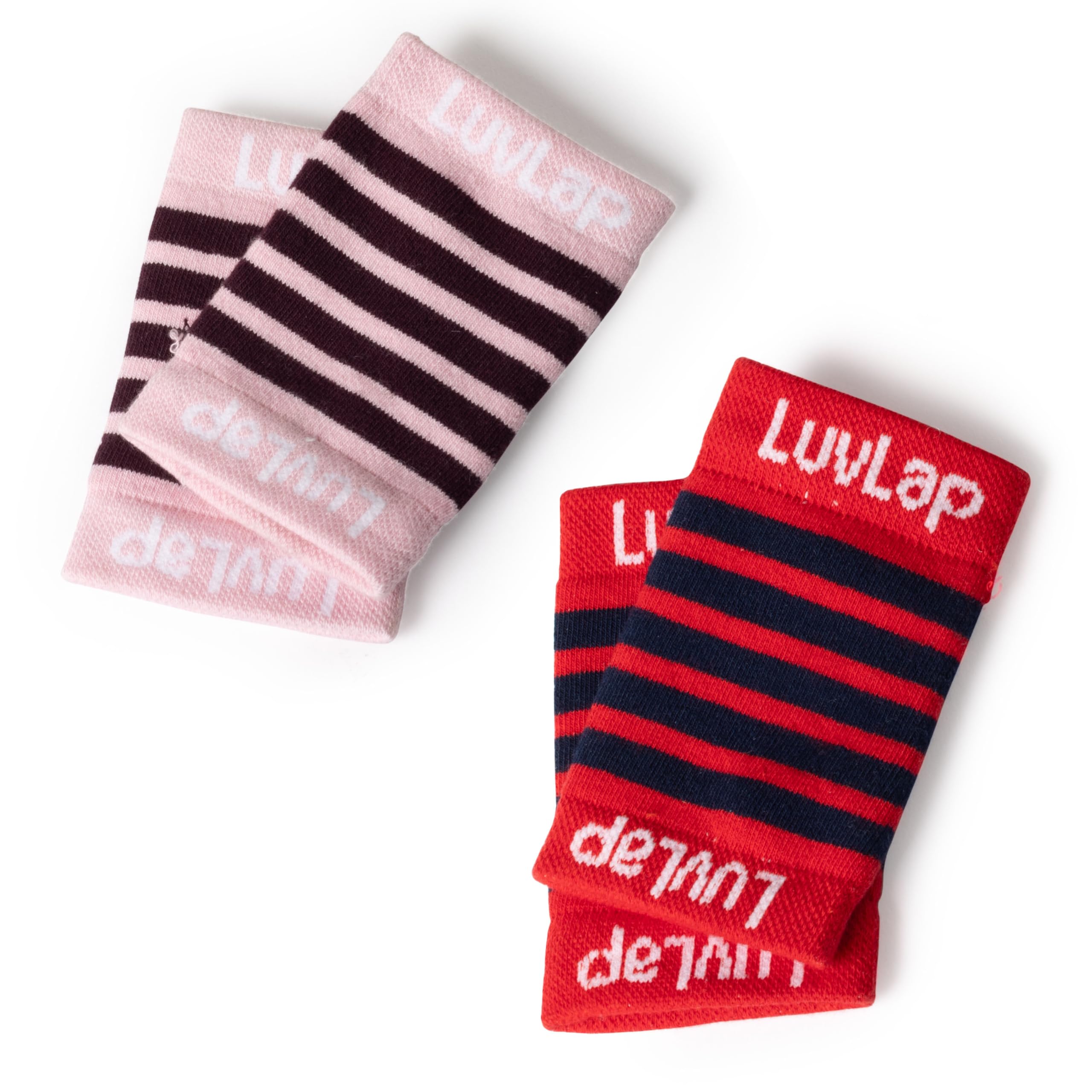 LuvLap Baby Elbow Guards for Crawling Babies, Pink Burgandy & Red-Navy Blue, 2 Pairs, Anti Slip Elbow pad for Toddler/Infant Upto 2 Years Age - Soft Fabric & Comfortable, Anti Slip & Anti Skid