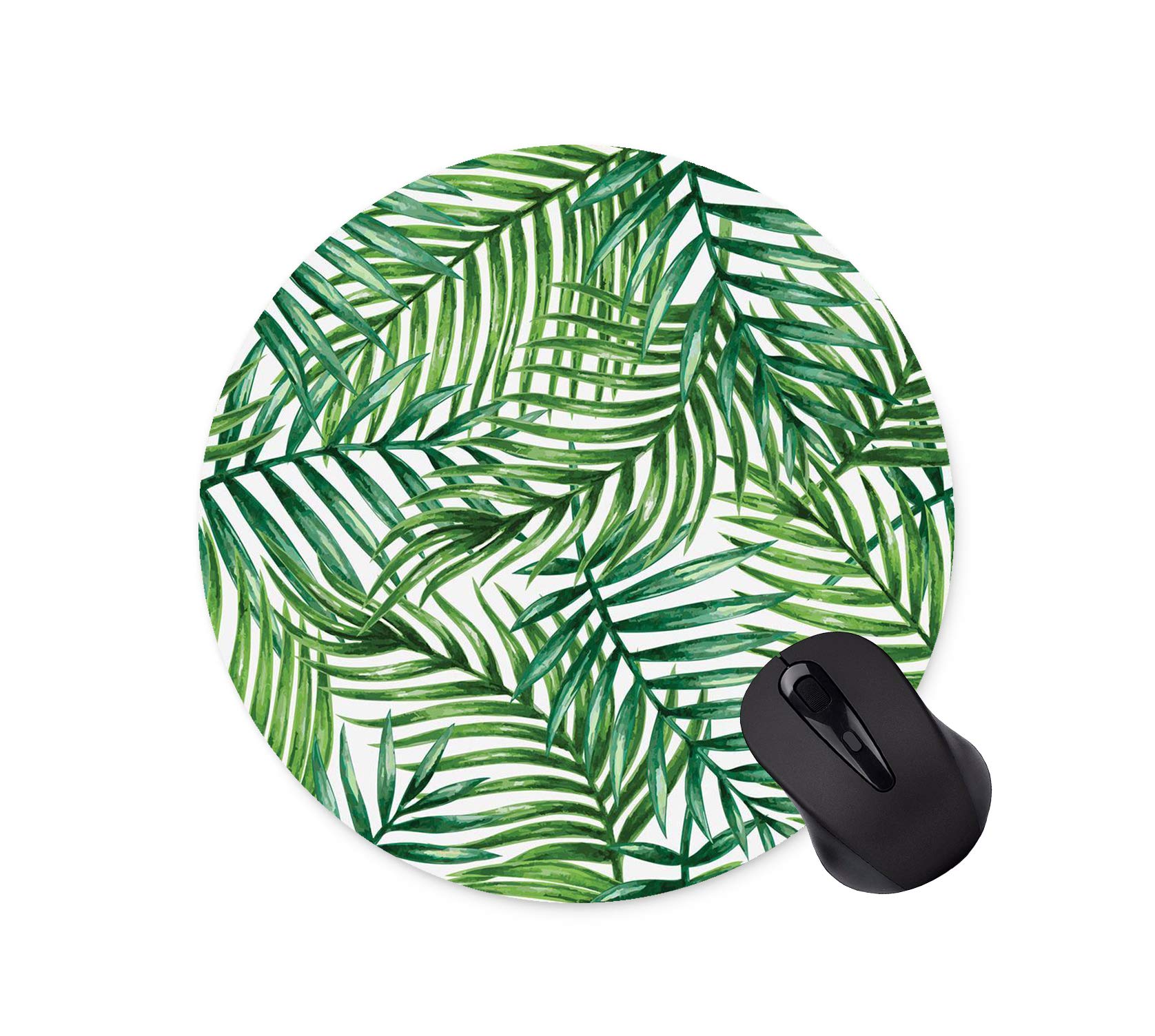 Tropical Flower Neoprene Round Office Computer Mouse Pad
