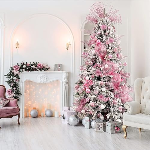 Miniatura 6 de Wironlst Adornos de bola de Navidad inastillables de plástico transparente grande, juego de bolas decorativas con relleno delicadas decoraciones