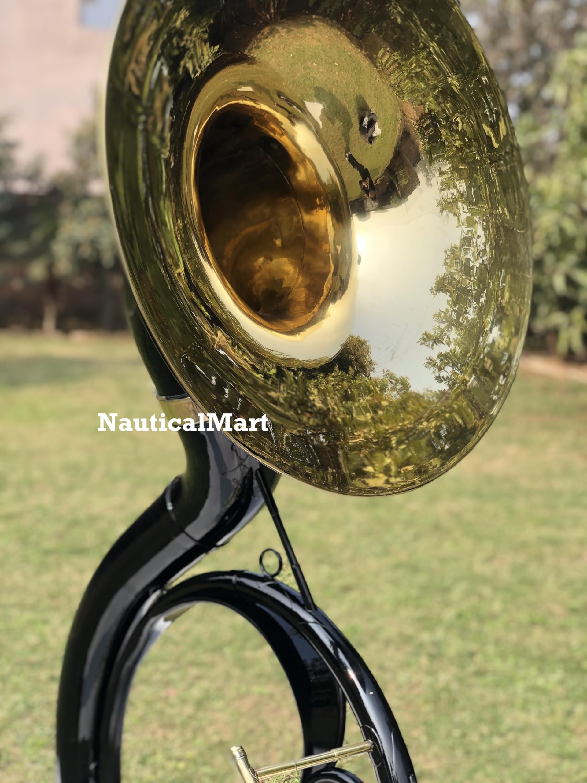 Brass Sousaphone 3 Valve Big Tuba 25" Musical Instrument with Carry Case - Image 7