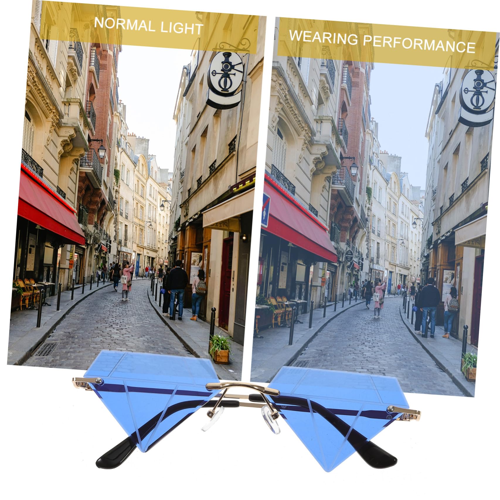 4 Pares gafas con forma de diamante gafas de sol de niño de sol de para ociones especiales de sin montura sin montura ordenador personal