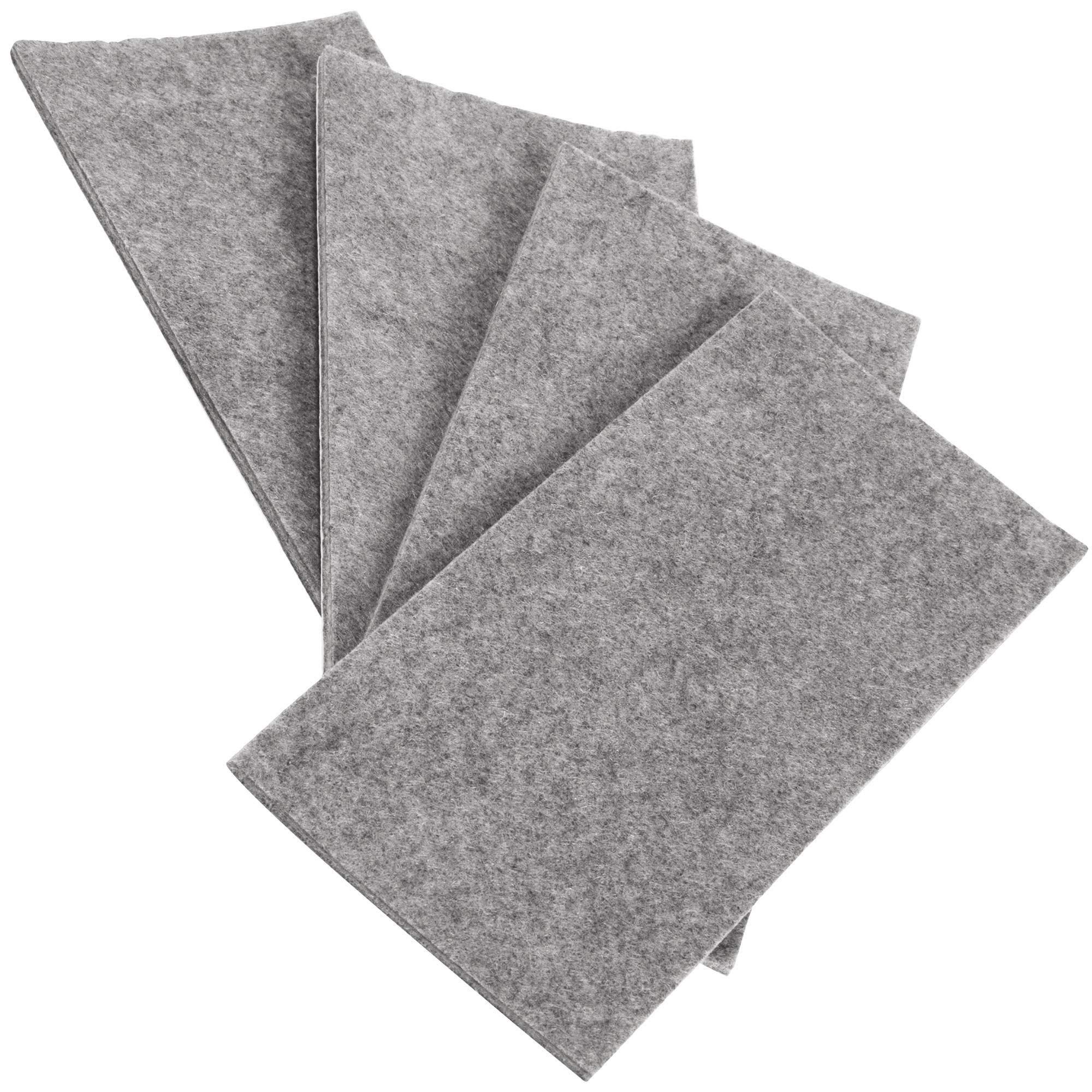 Adsamm Grey Adsamm® / 4 X Self-Adhesive Felt Sheets/ / 3.15X7.09'' (80X180 Mm) / Rectangular / 0.138'' / 3.5 Mm Thick Stick-On Furniture Felt Glides/Furniture & Chair Glides