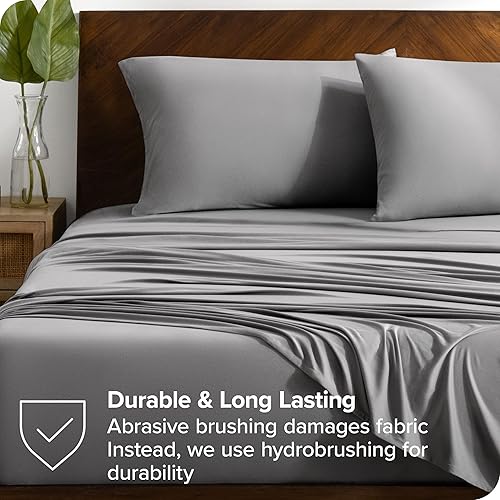 Miniatura 7 de Bare Home Juego de sábanas de punto elástico de microfibra de alta calidad, sábanas elásticas en 4 direcciones, sábana bajera elástica, sábana