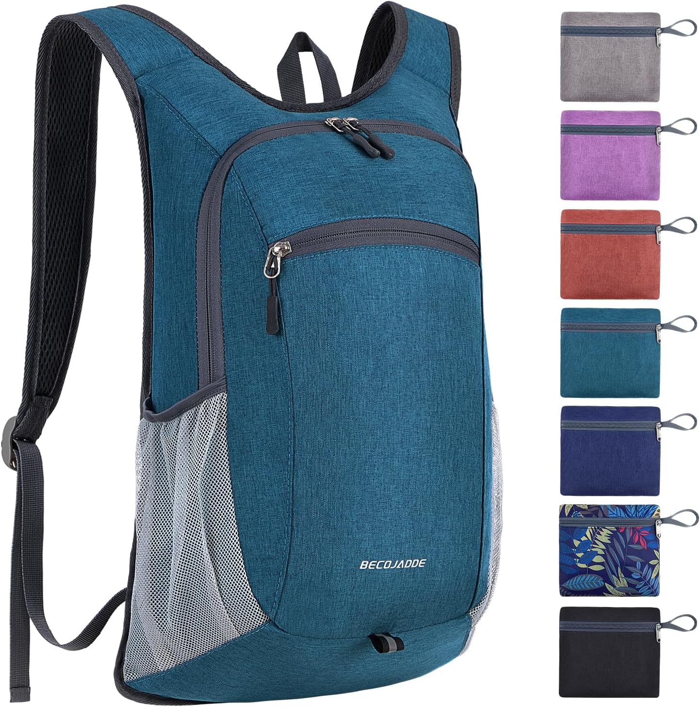 BECOJADDE15L Hiking Backpack Small Travel Backpack Lightweight Packable Backpacks Casual Daypack for Women and Men, Turquoise
