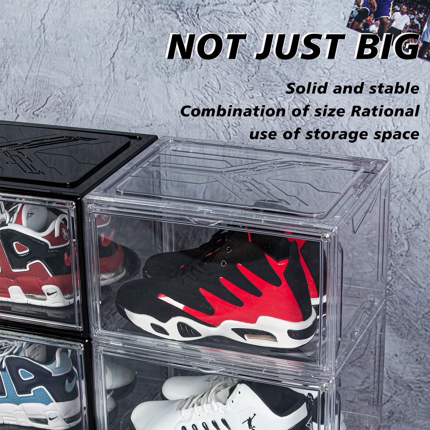 Amazon.com: BBYB Shoe Box, Drop Front Stackable Storage Bins With