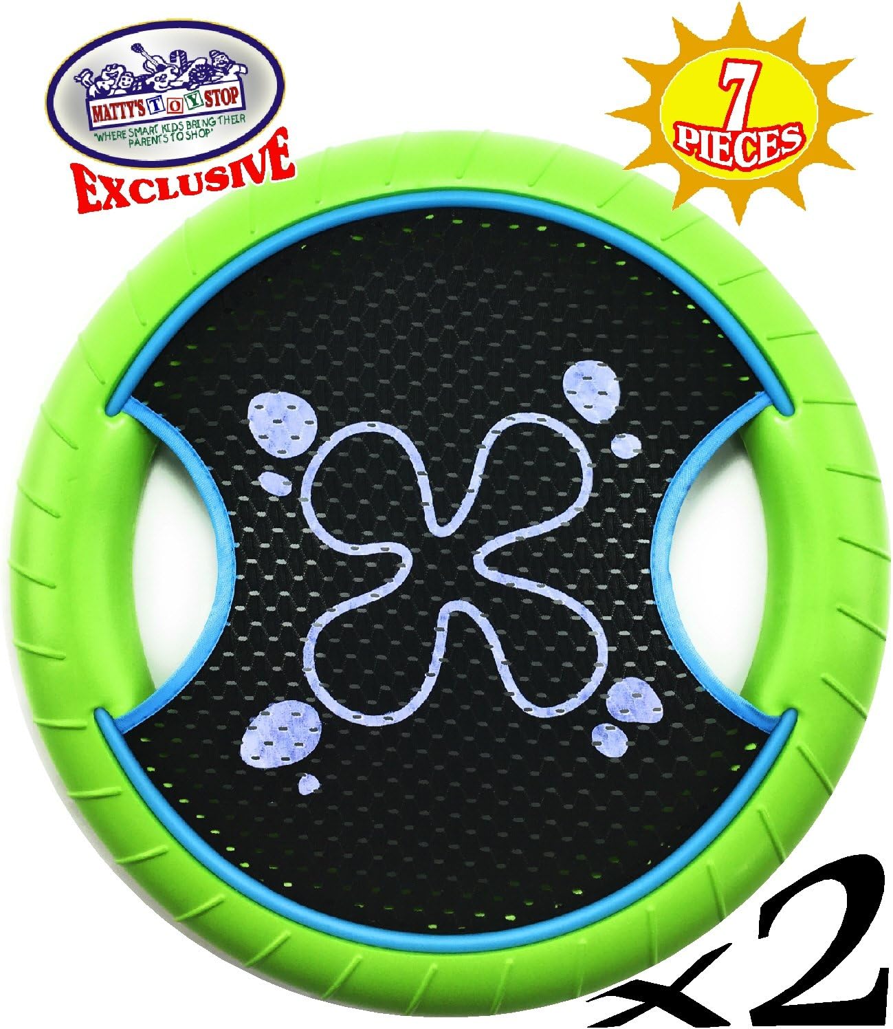 Matty's Toy Stop Deluxe Trampoline Extreme Paddle Ball Set for 4 Players - Includes 4 (12") Trampoline Paddles, 3 Rubber String Balls & Storage Bag image 6 of 9 B079Y9QSMD