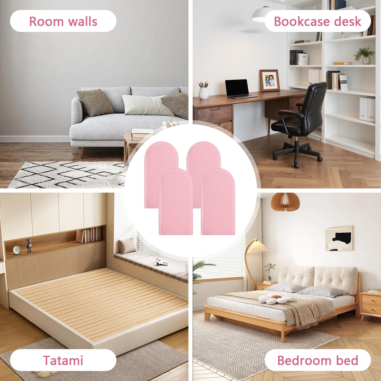 Paneles Murales 3D Adhesivos de Poliuretano Impermeables 4 Piece Acolchado 3D Autoadhesivo para Habitación Infantil, Acolchados, Cojín para Colgar en la Cabecera, Cama – 40 x 20 cm — view 7