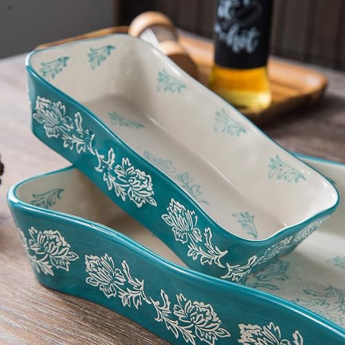 Miniatura 7 de Juego de 2 platos para hornear, cacerola de cerámica para lasaña, juego de utensilios para hornear, platos para hornear, juego de platos para