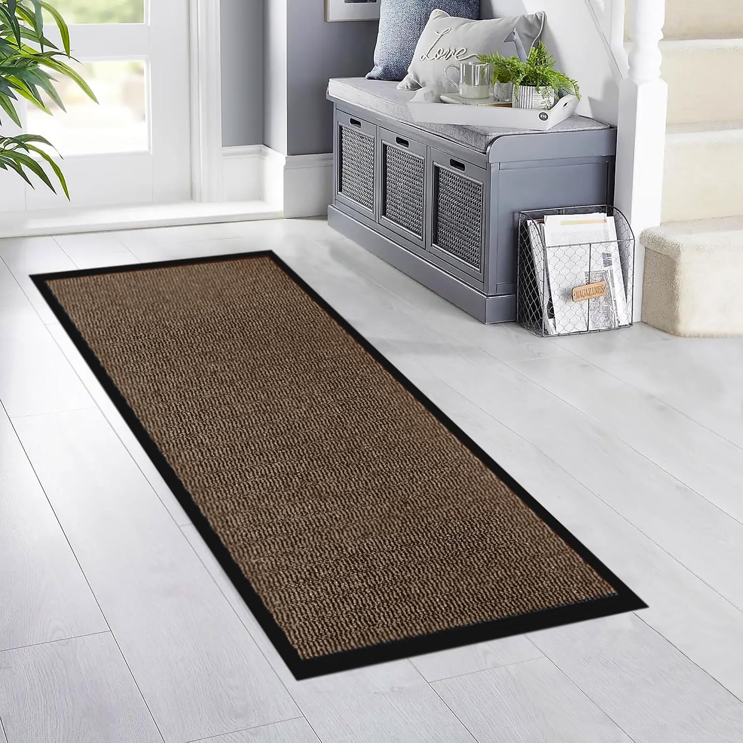 Homatz Hallway Runner Rug Dirt Trapper, Water Absorbent Runner Mat, Washable Rugs for Hallway Kitchen Living Room