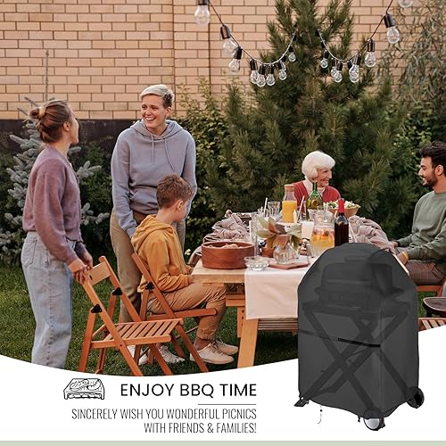 Miniatura 6 de Joymo Funda de parrilla para Ninja OG701 OG751 con soporte, cubierta impermeable 420D para Ninja Woodfire al aire libre, parrilla ahumador, barbacoa