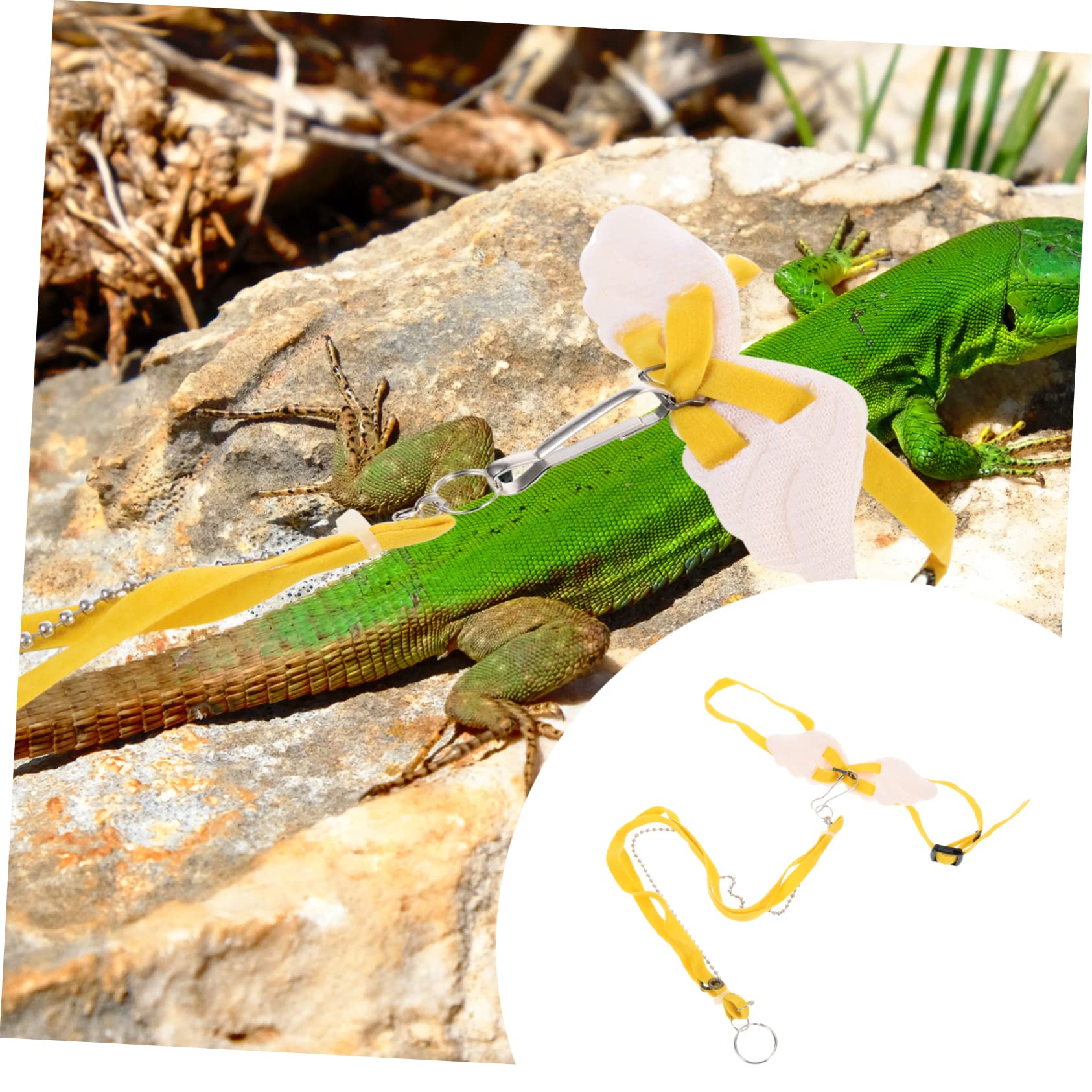 Happyyami Reptile Harness with Leash Lightweight Lizard Traction Rope for Outdoor Walking Comfortable and Durable Design for Lizards and Reptiles