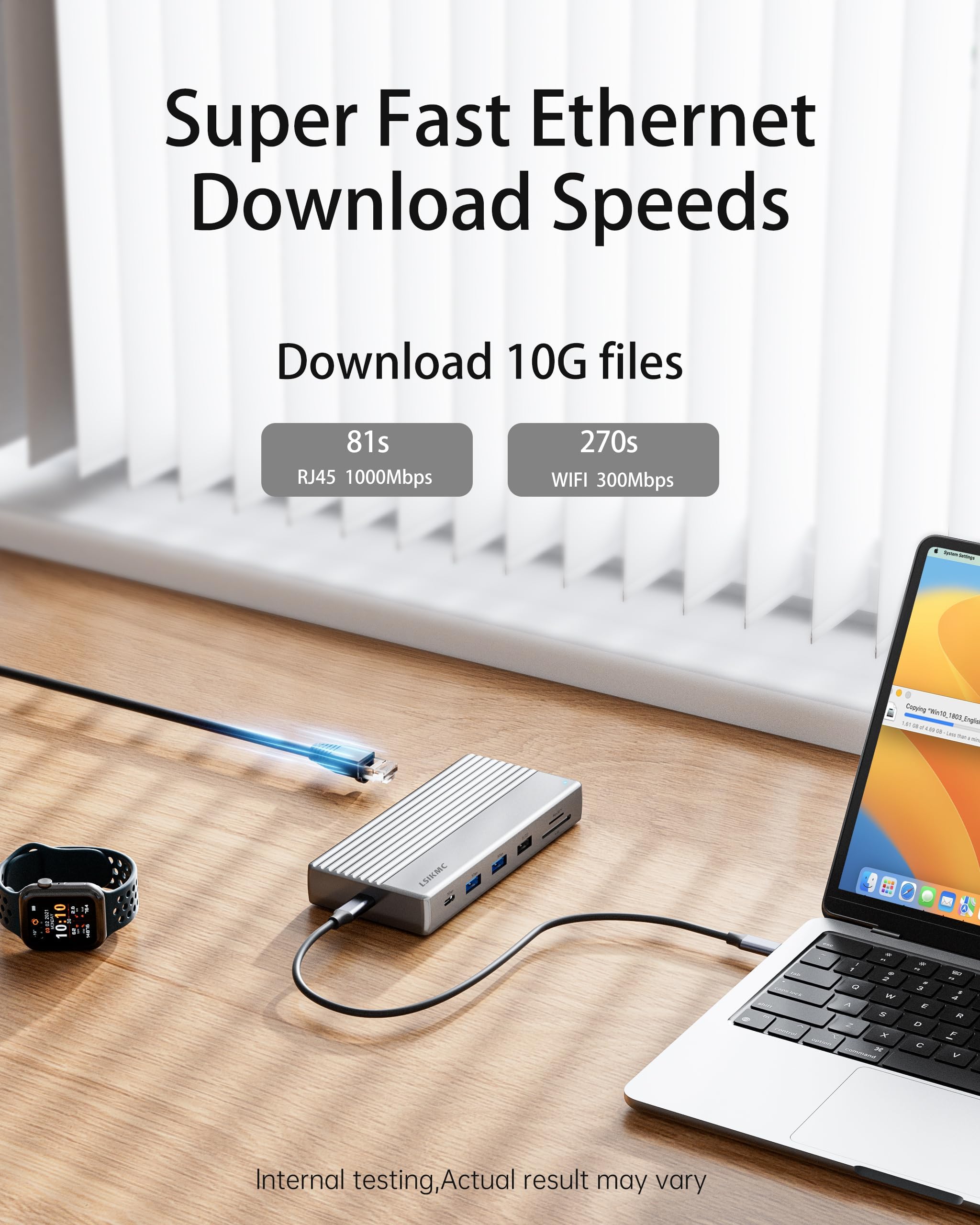 Stacja dokująca USB C, 3 monitory, stacja dokująca do laptopa 11 w 1, podwójny monitor z podwójnym HDMI 4K przy 60 Hz + DP 4k przy 60 Hz + Ethernet+3USB+1USB C+PD+SD/TF, wieloportowy adapter USB C Hub