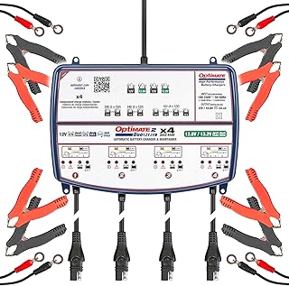 OptiMate2 DUO x 4-BANK, 2A Battery Charger & Maintainer for all 12/12.8V Cars, Motorcycles and Powersport Batteries
