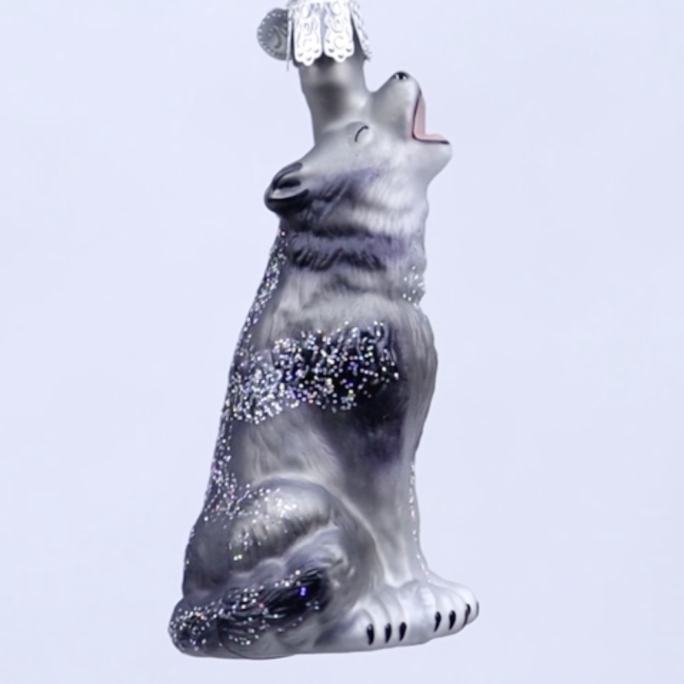 Amazon.com: Old World Christmas Howling Wolf Glass Blown Ornament
