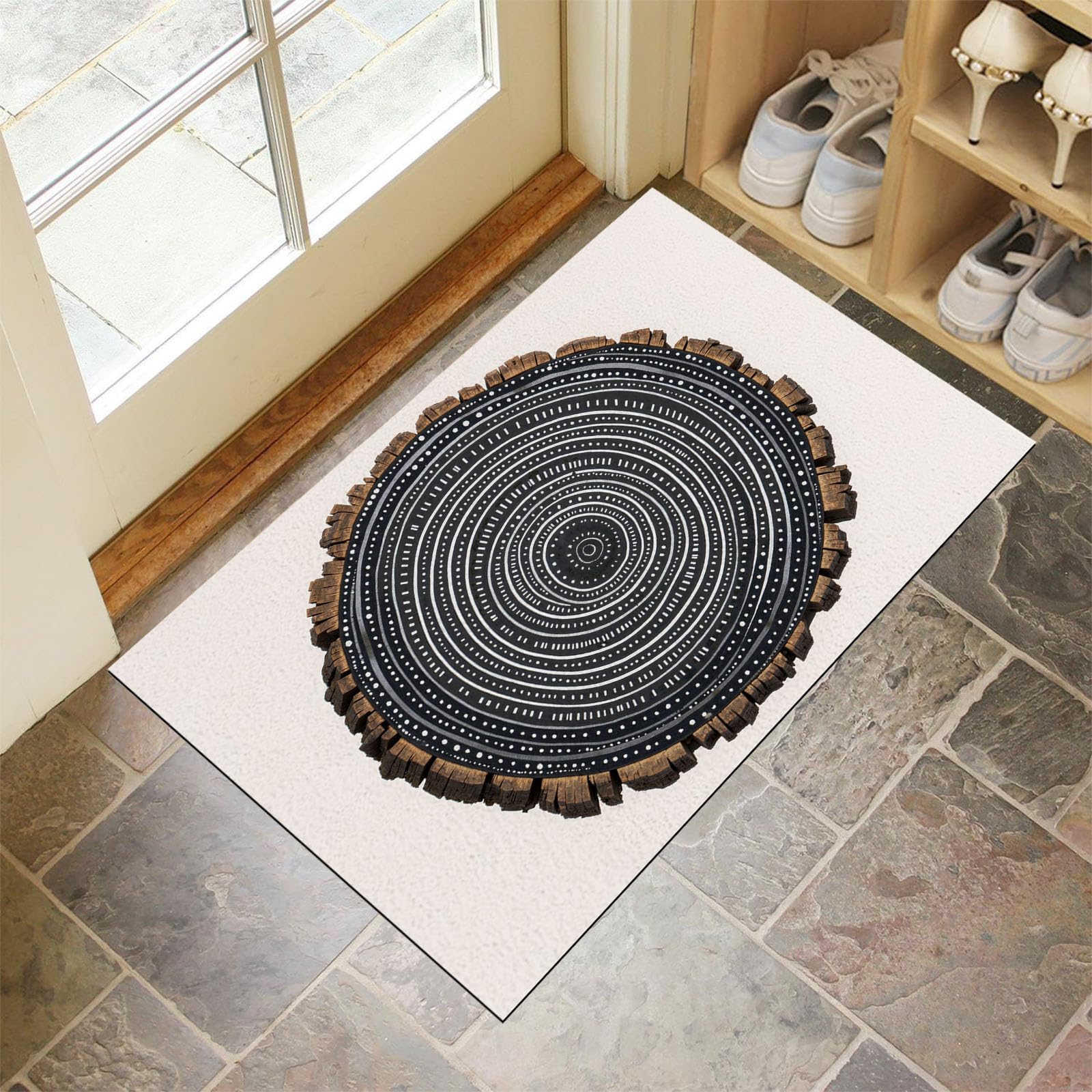 Tapis d'entrée intérieur gris anti-glisse et ultra absorbant