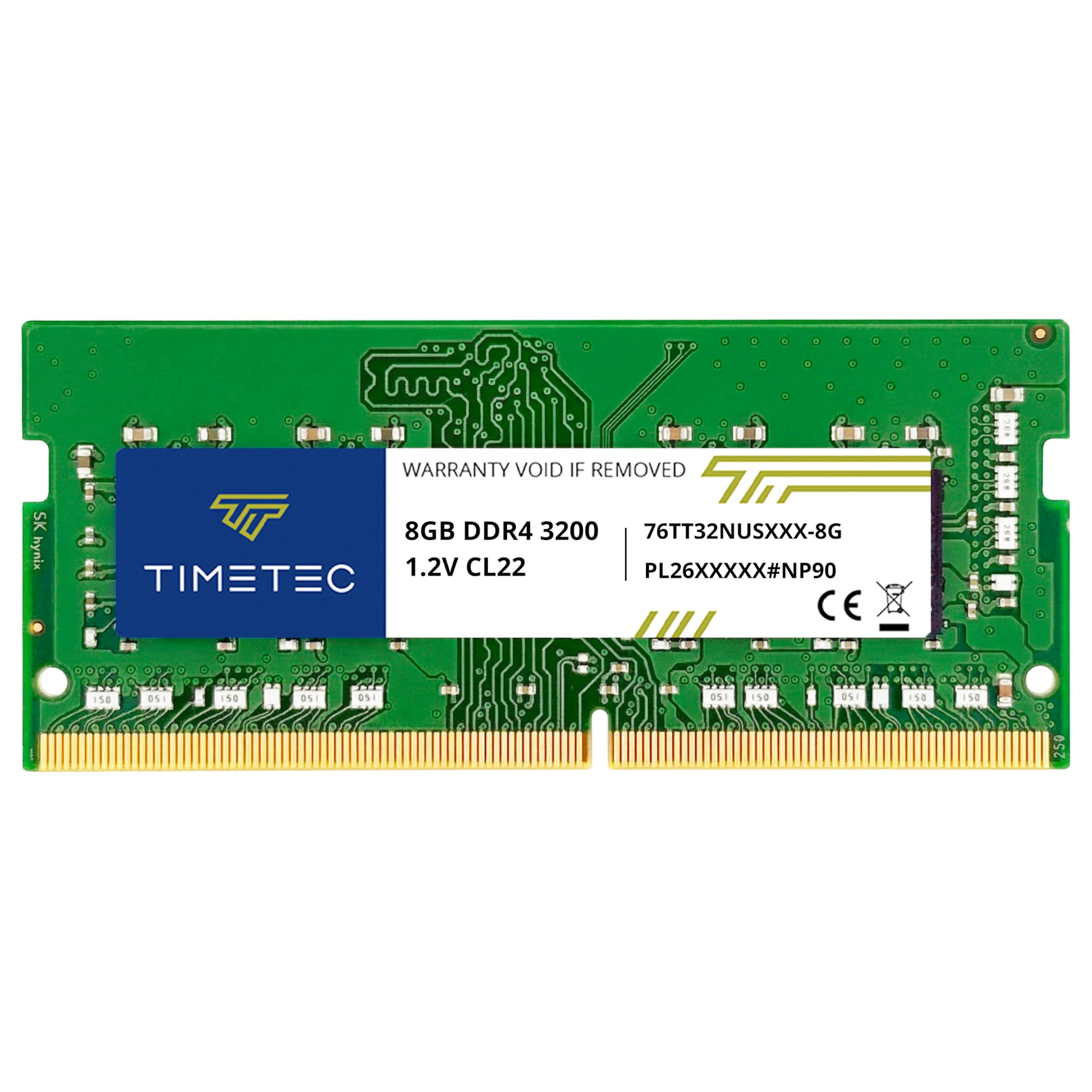Timetec Premium 8GB DDR4 3200MHz (PC4-3200AA) PC4-25600 SODIMM Laptop RAM – 260-Pin 1.2V CL22 Non-ECC Unbuffered Memory Module for Laptop, Notebook, Mini PC, All-in-One 8GB Premium Single Rank