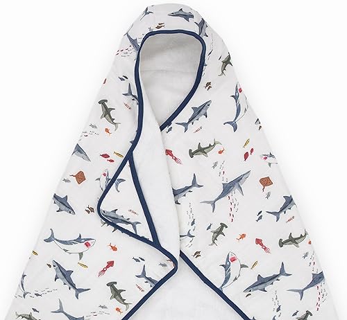 Miniatura 2 de Little Unicorn Toalla con capucha de muselina de algodón y rizo, tamaño más grande 1-6 años