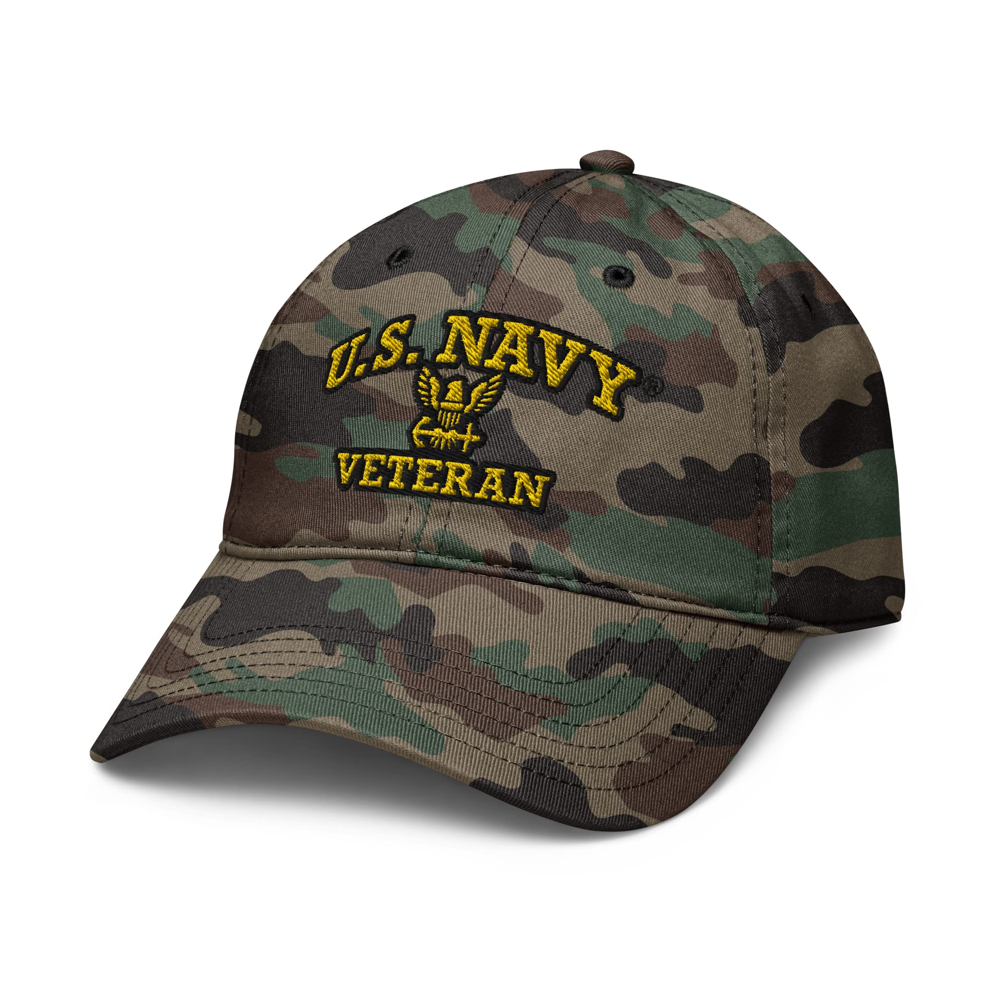 United States Navy Veteran with Eagle Emblem Adjustable Baseball Hat