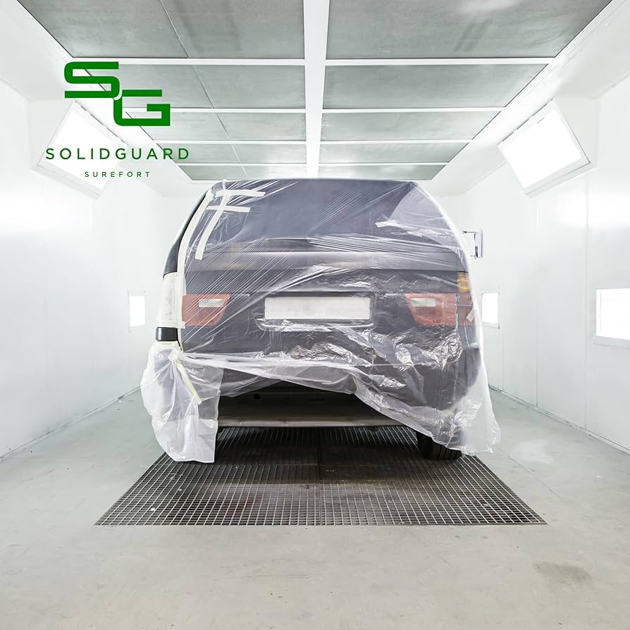 HXJDAM Masking Film With Adhesive Tape, 300 Cm X 20 M Painter's Masking Film (Pack Of 3), Self-Adhesive Painter's Film With Adhesive Tape For Painting Car Walls, UV Protection (Gold Tape - View #10