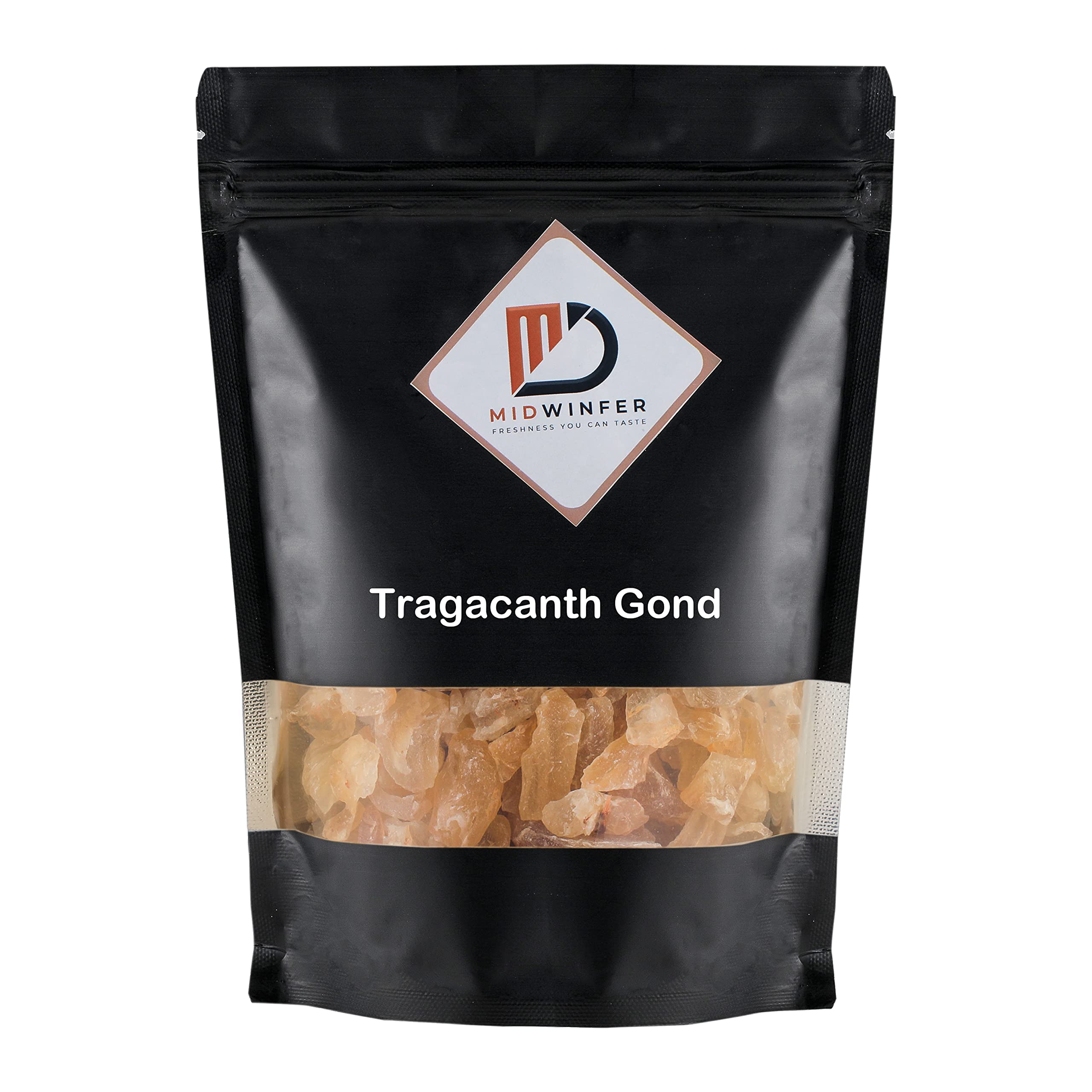 Midwinfer Organic Gond Katira | Tragacanth Gum 250g Kathila Gum, Katira Gondh | Almond Gum | Badam Pisin High Cooling Properties Herbal Food