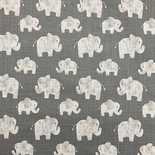 Premier Prints Elefantes en gris Tela de decoración del hogar 54 de ancho por yarda 5 yardas