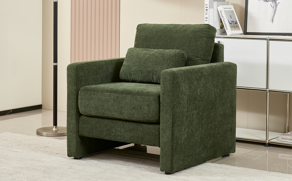 Sillón Plegable Chenille Beige miniatura 7