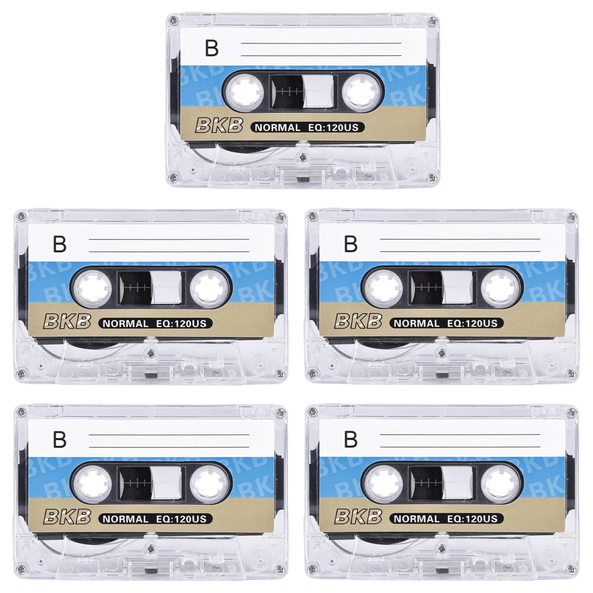 Lot de 5 cassettes audio vides, à faible bruit, cassettes de musique de 90 min, cassettes vides, convient pour les conférences, les séminaires et les enregistrements quotidiens