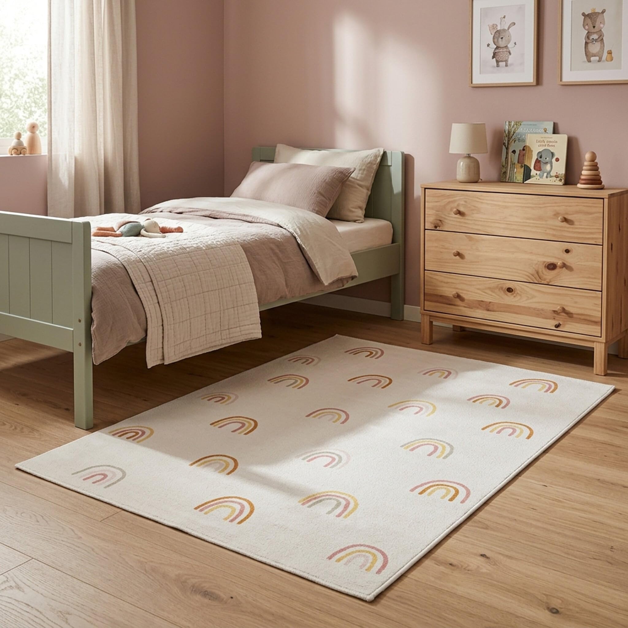 FRAAI | Home & Living Dywan dziecięcy nadający się do prania - Evi Rainbow Kolorowy - - Chłopcy - Dziewczyna - Dywan