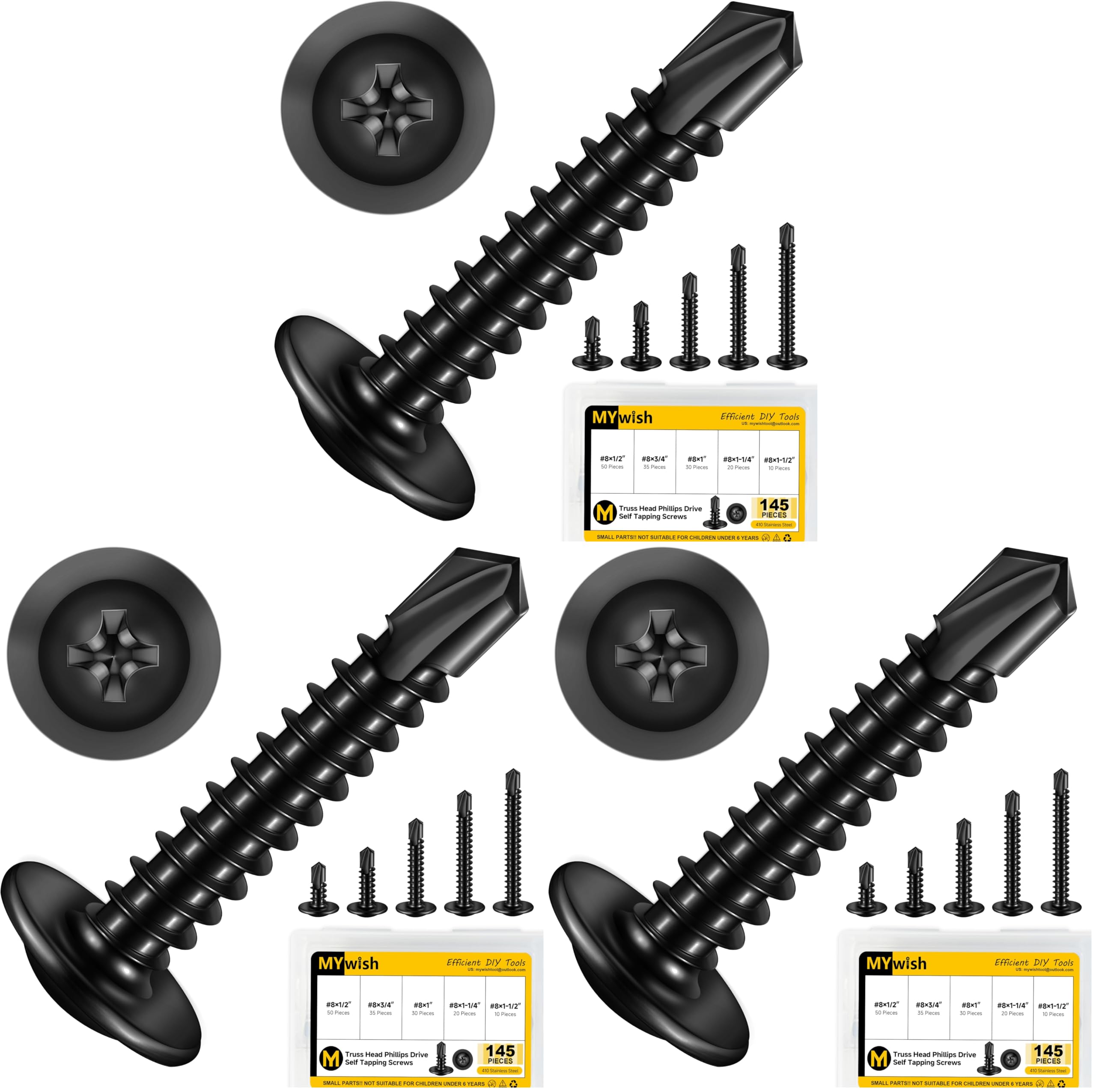 145 Self Tapping Screws - Stainless Steel Kit -6