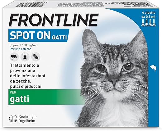 FRONTLINE Spot On, 4 Pipette, Gatto, Antiparassitario per Gatti e Gattini di...