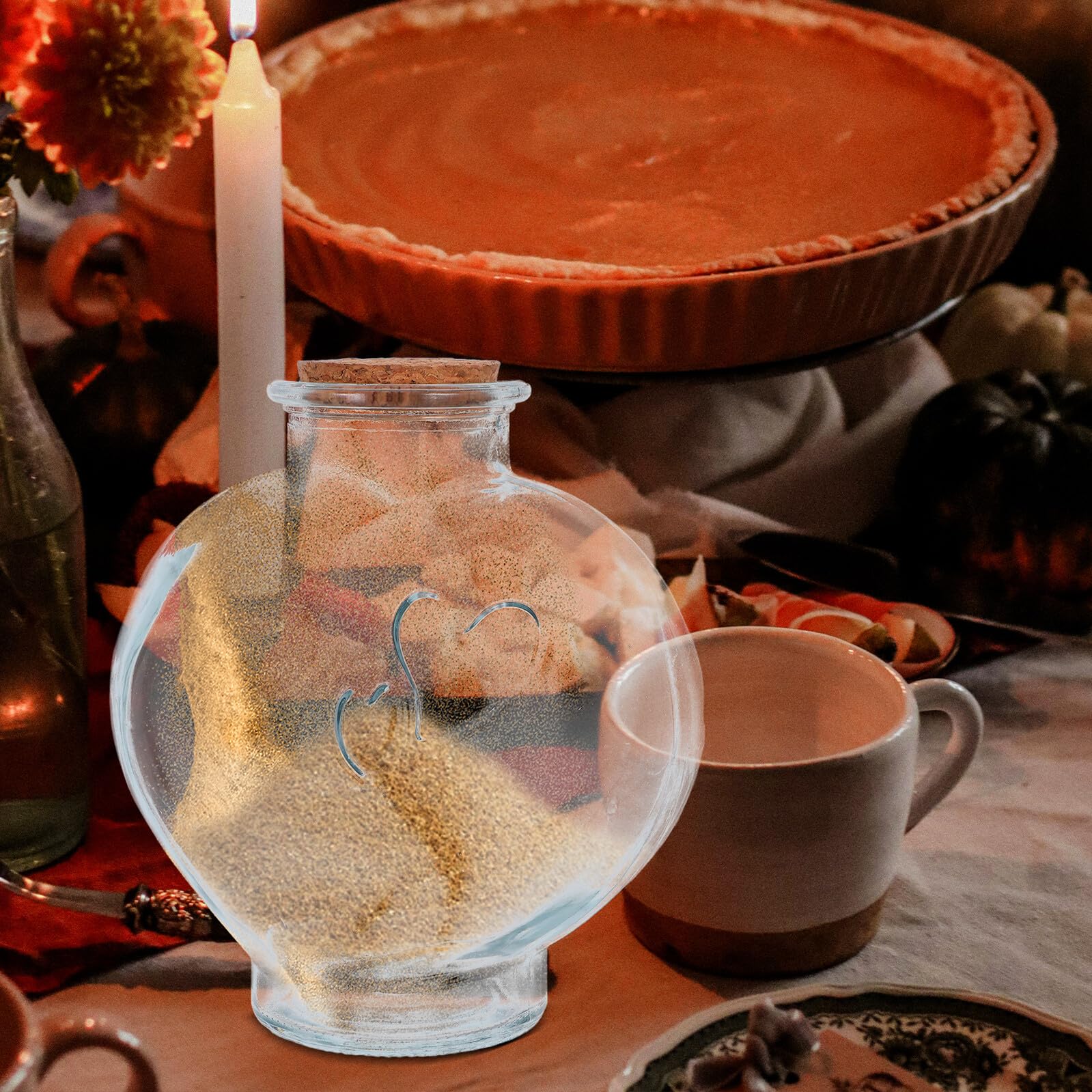 3 Stück Verkorkte Kleiner Glasflaschen für Sandzeremonie Herzflasche Fläschchen aus Klarem Glas Dekorative Hochzeits Erinnerungsstücke mit Korken Gästegeschenk für Hochzeit