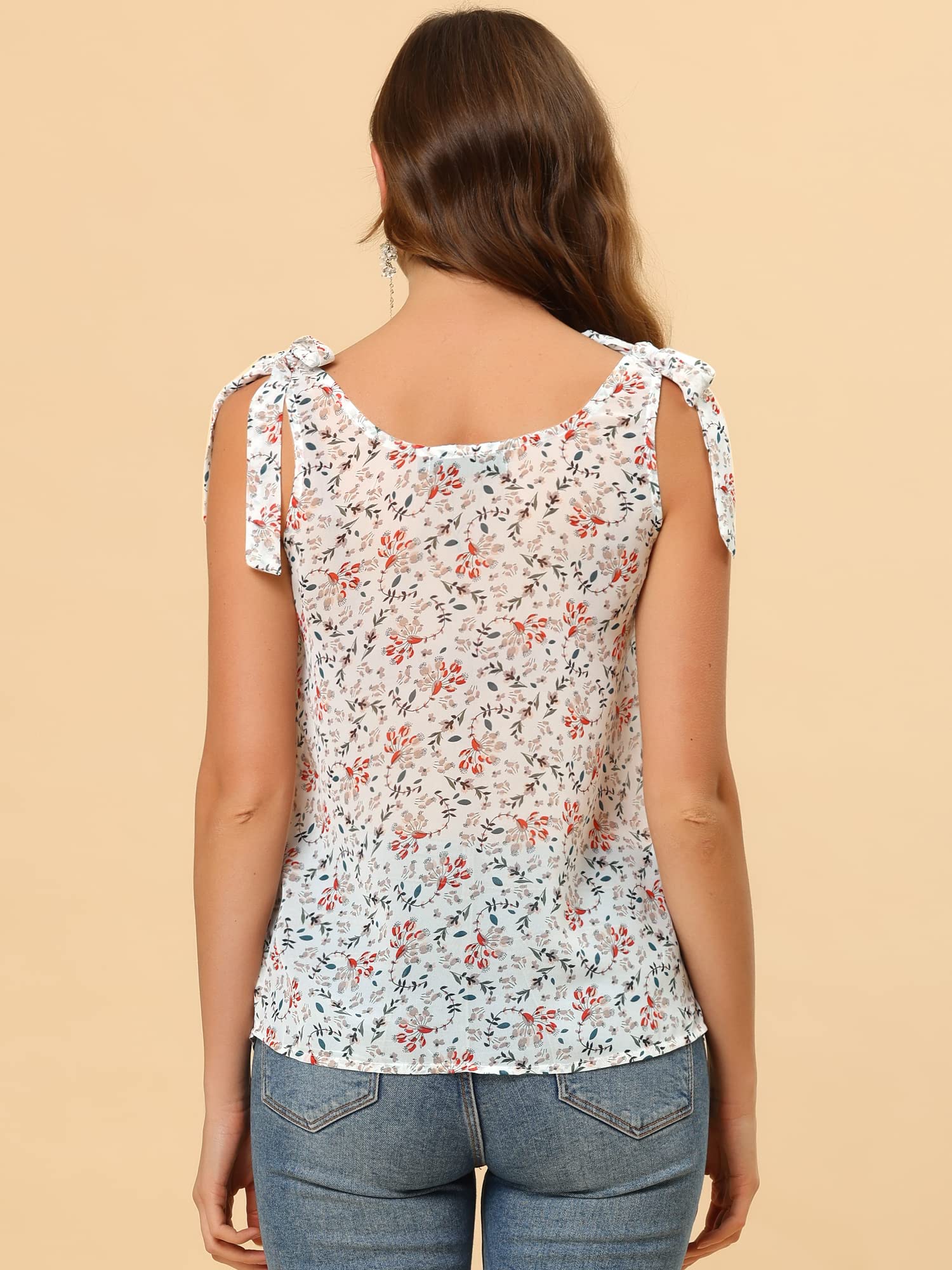 Allegra K Blusa sin mangas casual sin mangas para mujer, diseño de pajarita con tirantes