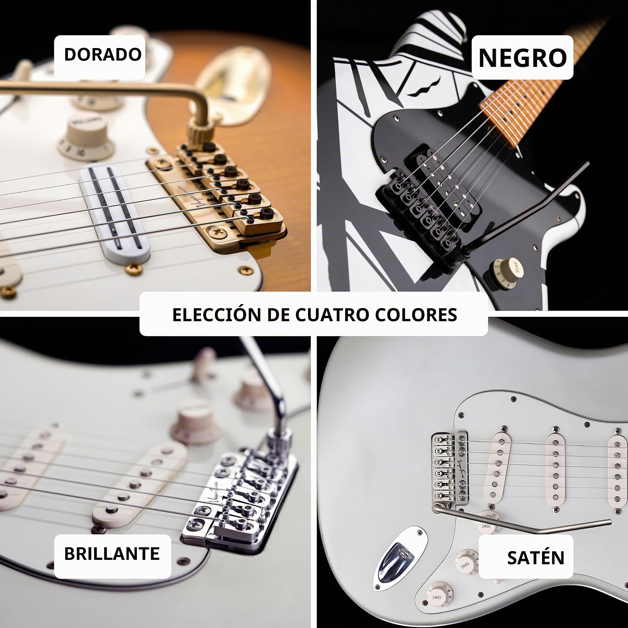 Vega-Trem VT1 Puente de Trémolo de 2 Puntos Brillante para Guitarra Stratocaster Para Strat Sin Modificaciones Fácil Instalación