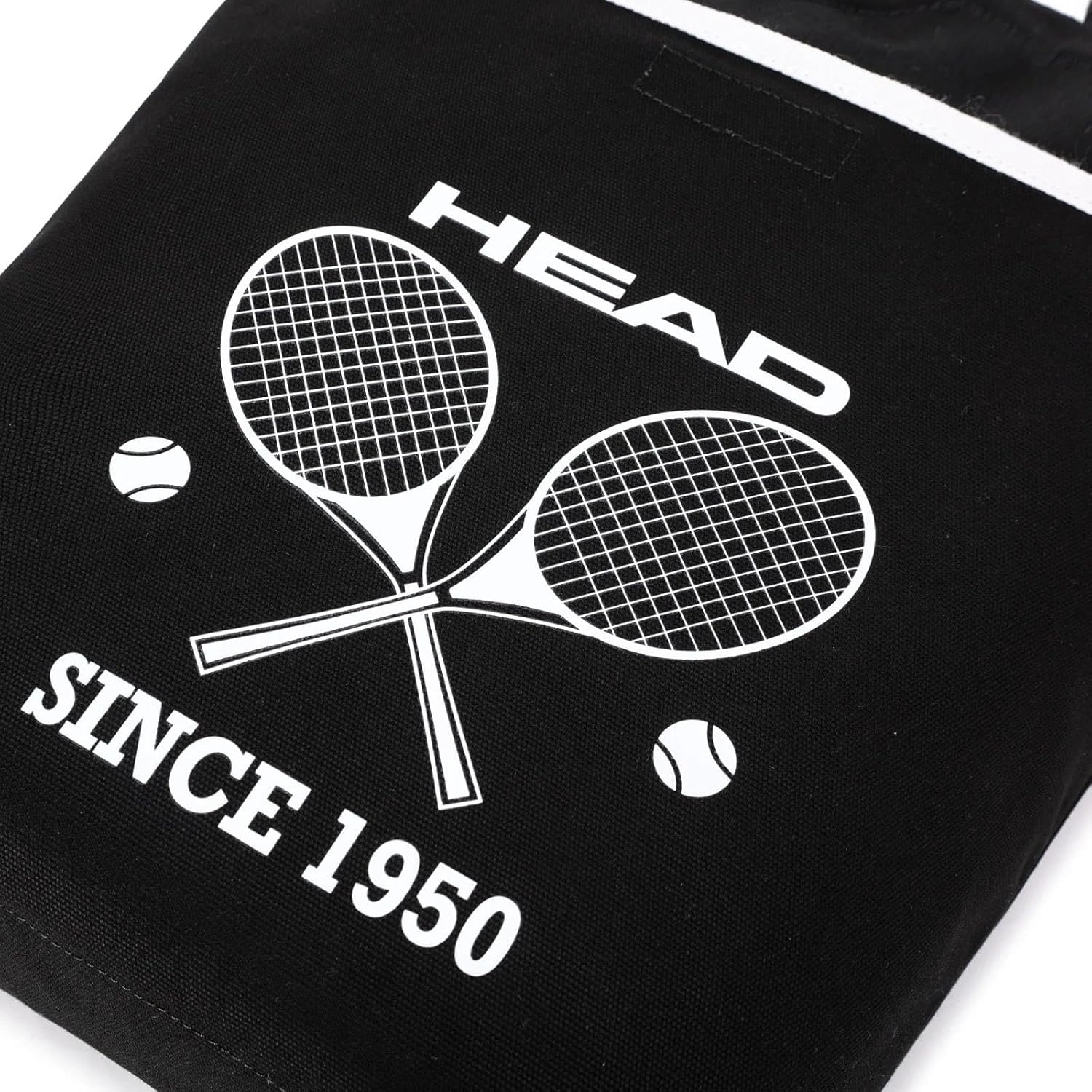 HEAD Tennis Tote Bag for Women,Large Tennis Racket Shoulder Bag with Rackets Holder Fits up to 15.6" Laptop,Waterproof Gym Tote for Badminton Pickleball Padel,Black