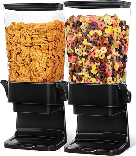 Dispensador de cereales para encimera, 2 unidades, 5.5 L, dispensador de almacenamiento de cereales para despensa, contenedores de arroz para