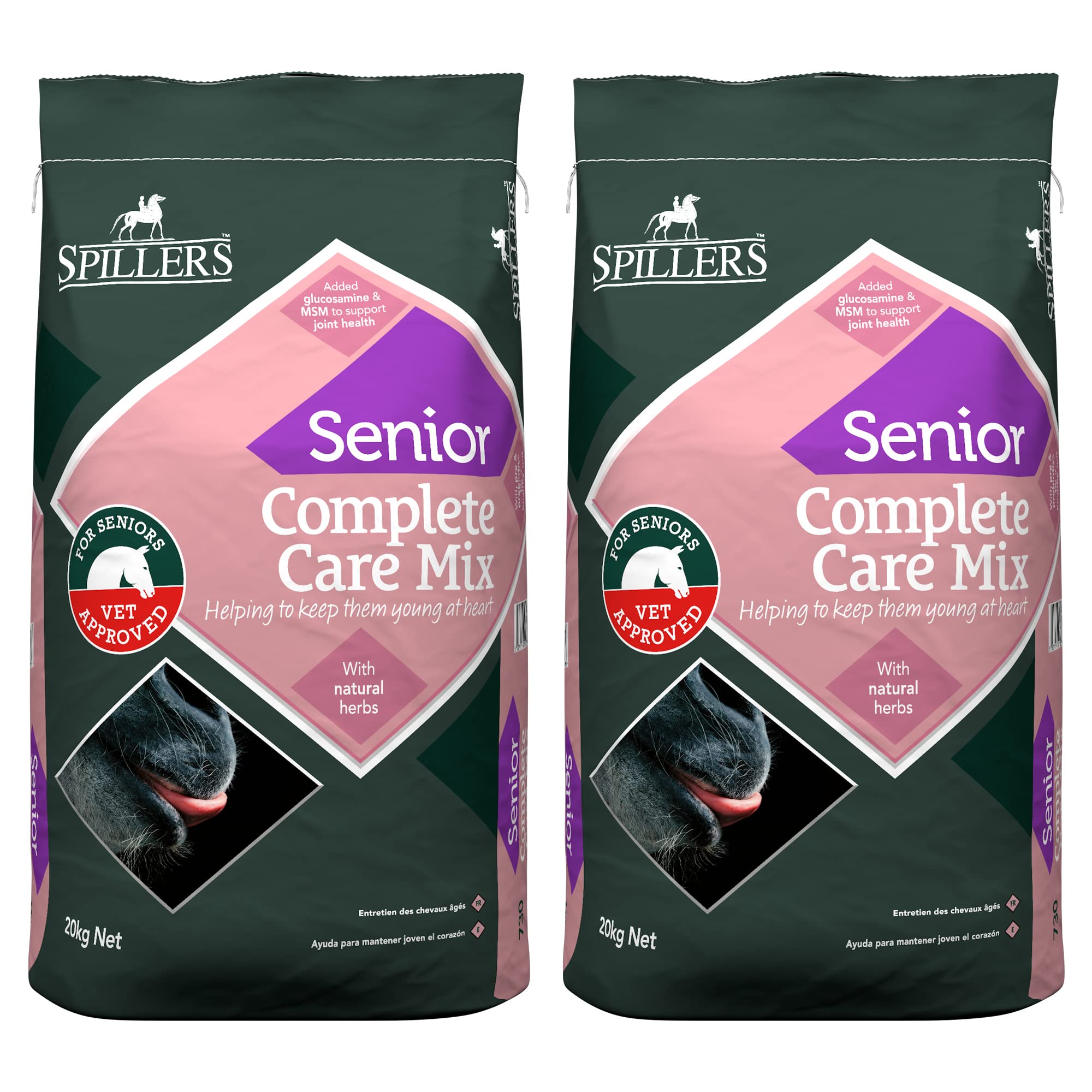 Spillers Senior Complete Care Mix Horse Feed 20kg x 2 – Complete Nutritional Care Horse Food for Senior Horses and Ponies – Digestive, Joint and Immune Support – Horse Mix with Pre and Probiotics