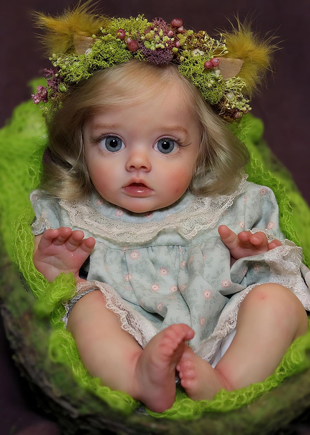 12 Inch Reborn Fairy Doll Kit FLO - Unpainted Soft Vinyl Parts, Real Born Baby Doll Girl Handmade DIY Elf Baby Kit for Christmas Birthday Kids Gifts