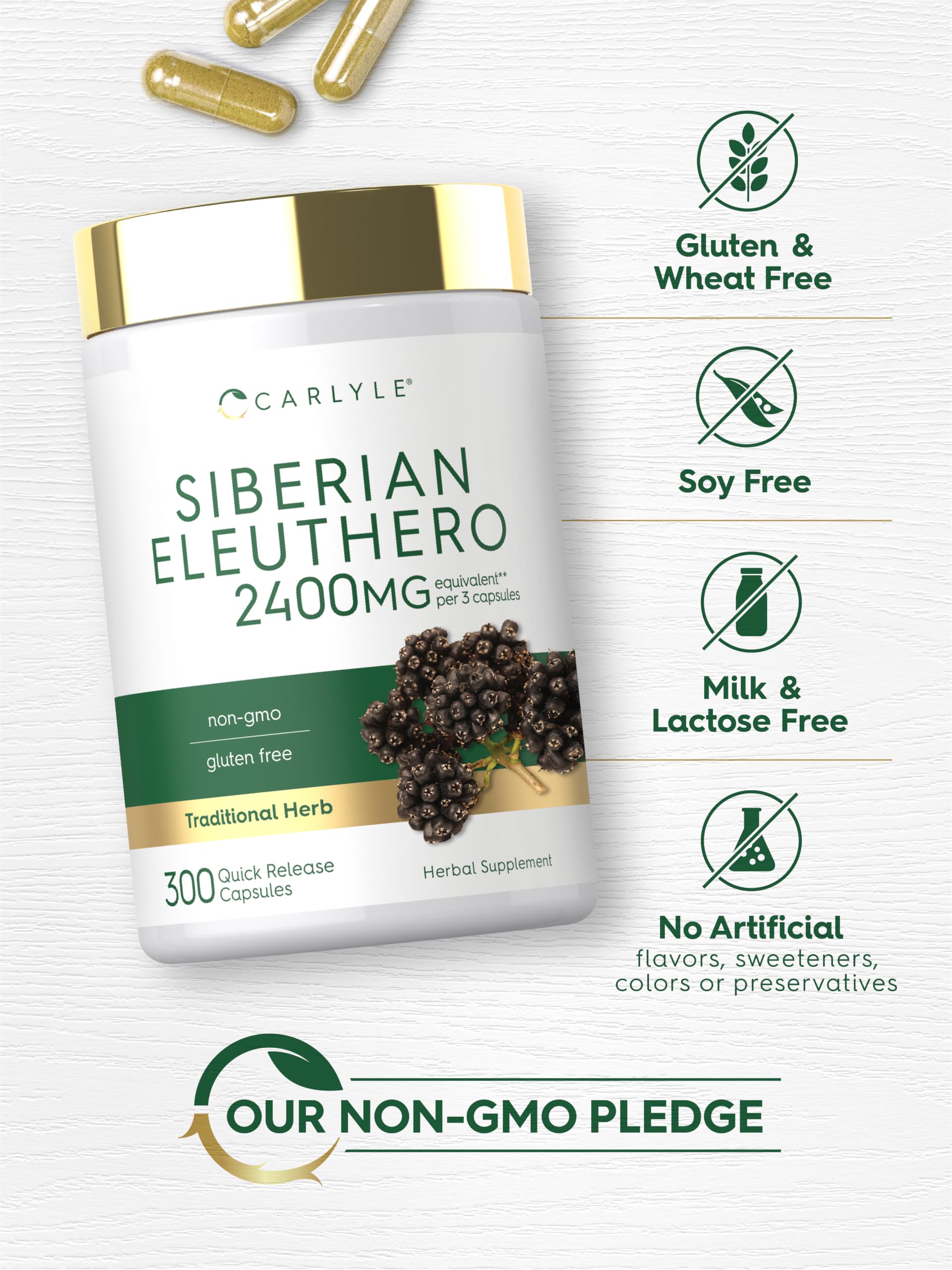 Carlyle Siberian Eleuthero | 300 Capsules | Eleutherococcus Senticosus Root — Amazon image 5