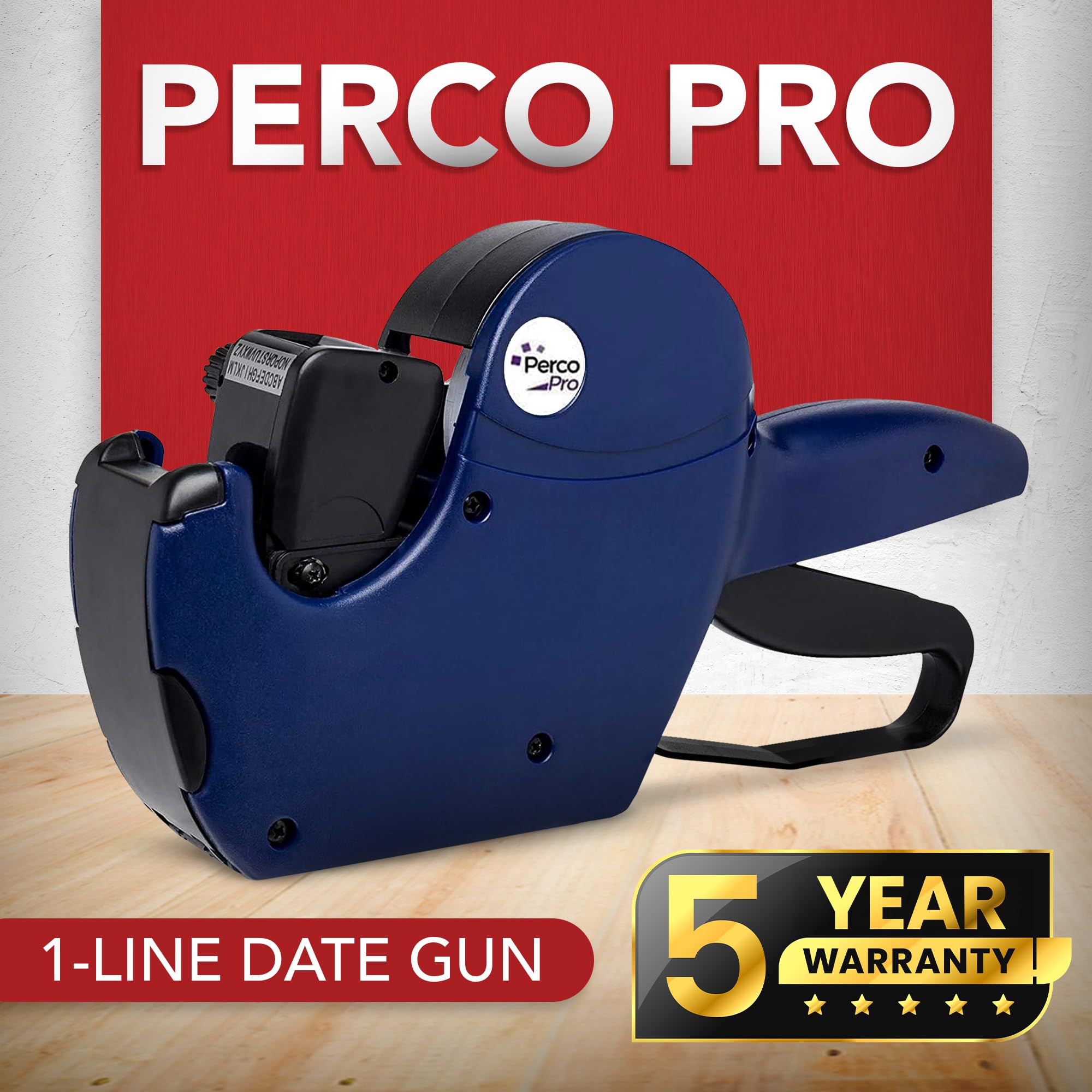 Perco Kit Pistola Etichettatrice Professionale – 1 Linea, 8 Cifre, Con 10.000 Etichette E Inchiostro, Garanzia 5 Anni