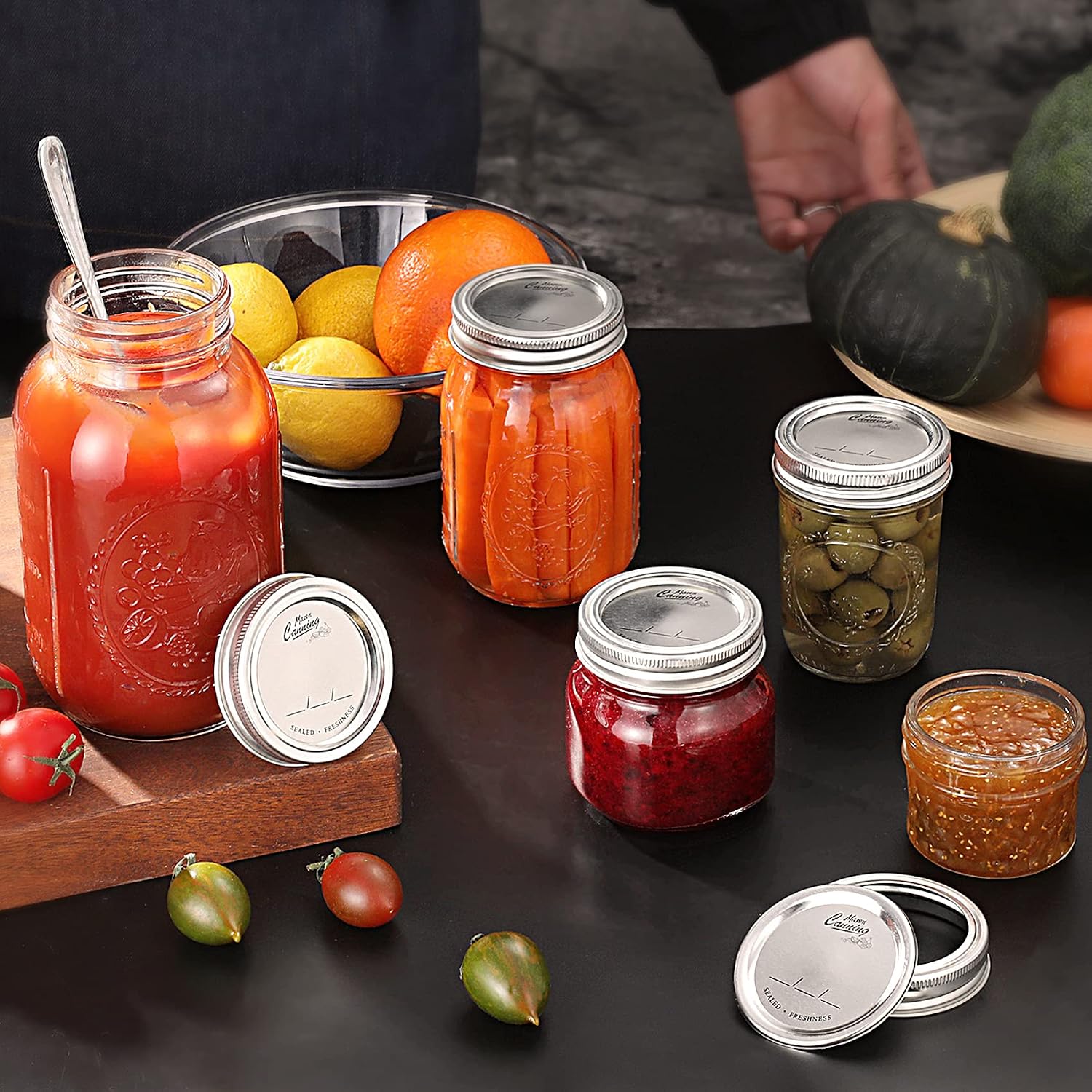 [ REGULAR Mouth ] - 72 Count Canning Lids for Mason Jars - Split-Type Metal Lid for BALL KERR Jar - Airtight Sealed - Food Grade Material