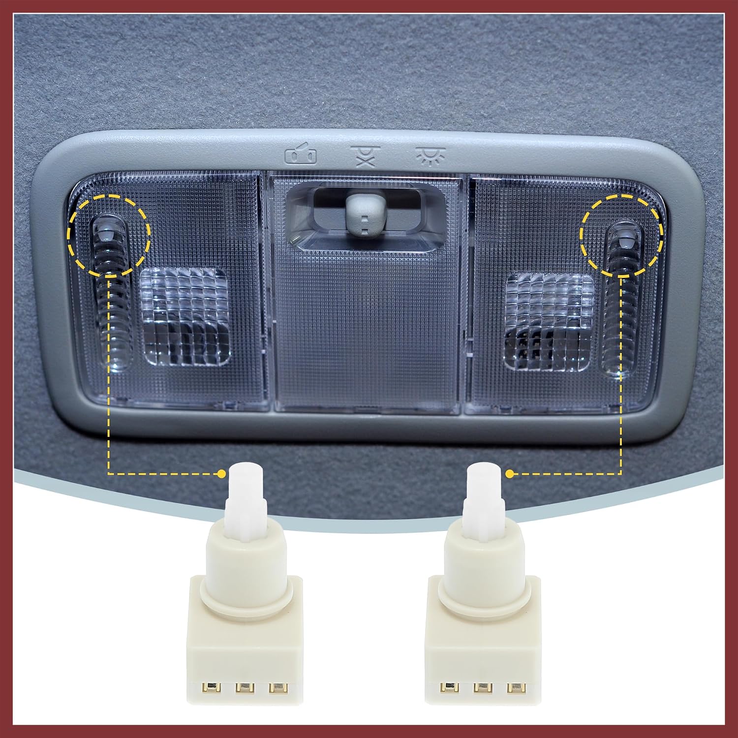 2Pcs Dome Lamp Switch 34404-SDA-A21 34404-SDA-A22D3 924-798 Roof Map Light Overhead Lights for Honda CR-V Odyssey Accord Pilot Ridgeline for Ram 1500 Replace Parts