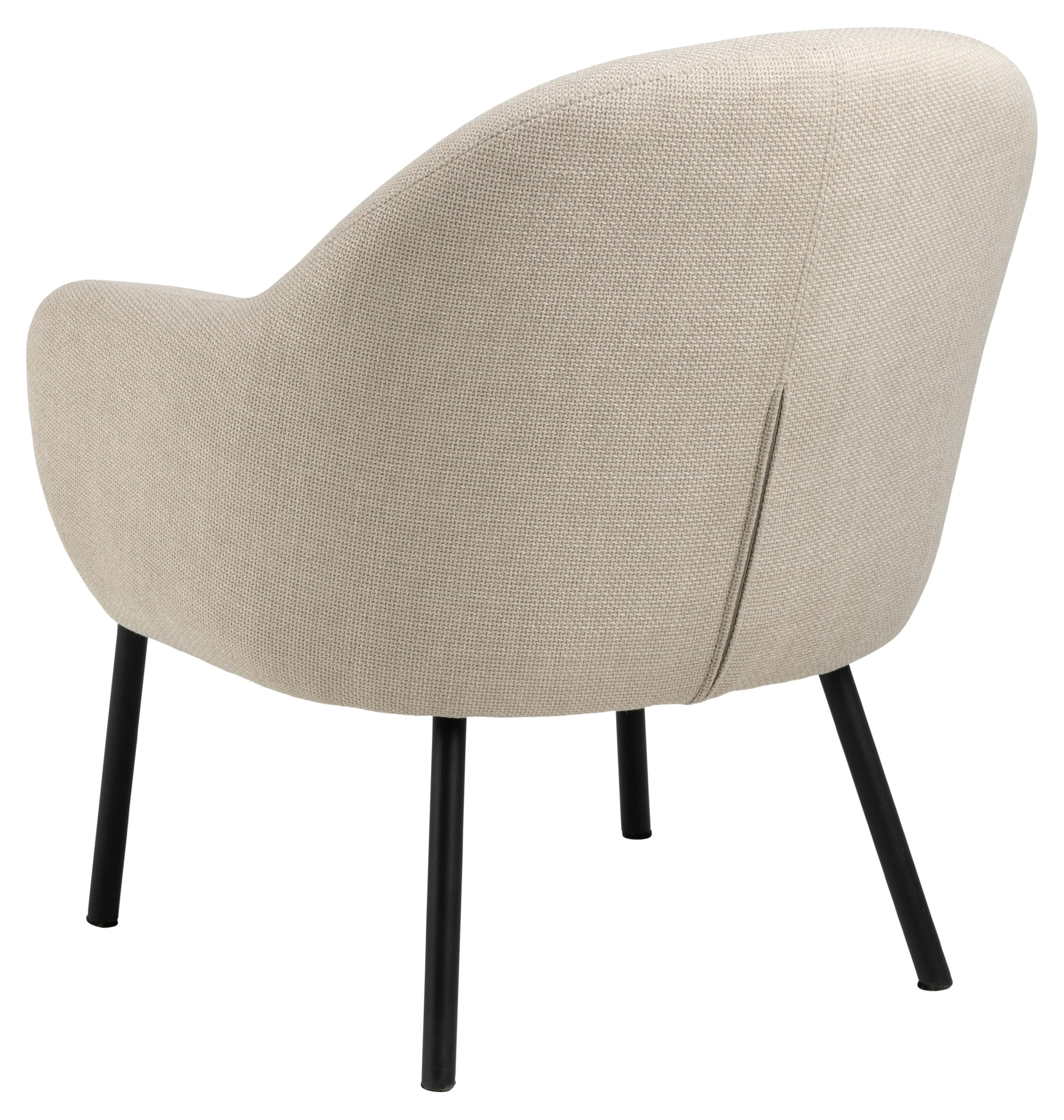 AC Design Furniture Olivia - Sedia lounge Basilea in tessuto beige 24, struttura in acciaio verniciato a polvere, 70 x 75 x 75 cm