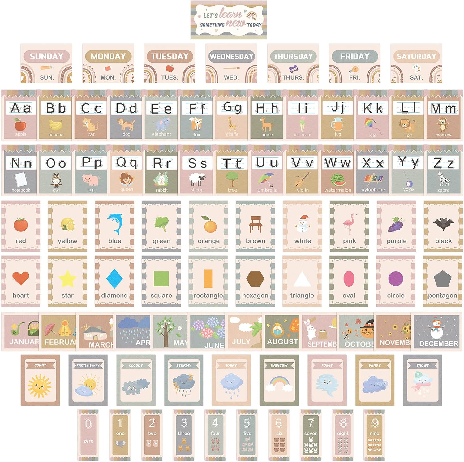 Kosiz 85 Pcs Alphabet and Number Bulletin Board Set Educational