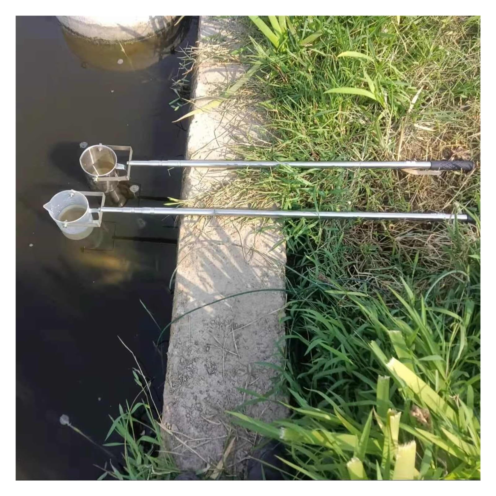Campionatore d'acqua telescopico, 1000 ml, asta estensibile da 1,2 m a 4,9 m, in acciaio inox, per laghi, fiumi, stagni, raccolta dell'acqua, test ambientali