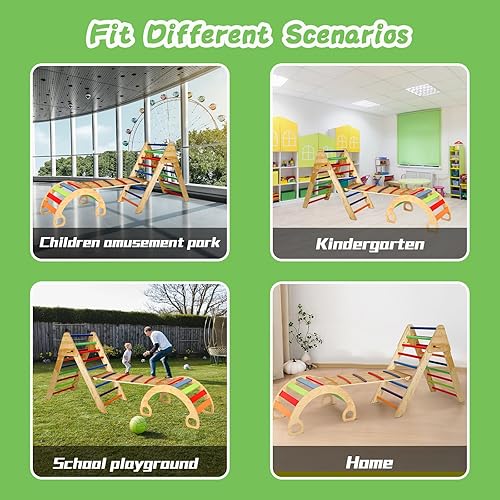 Miniatura 8 de Babion Pikler - Juego de triángulos 3 en 1, juguetes de escalada para niños pequeños, juguetes de escalada para interiores, gimnasio de selva